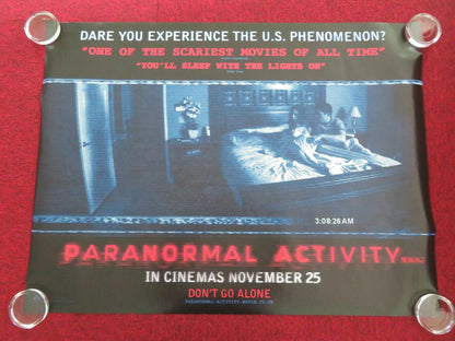 PARANORMAL ACTIVITY UK QUAD ROLLED POSTER KATIE FEATHERSTON MICAH SLOAT 2007 Movie posters