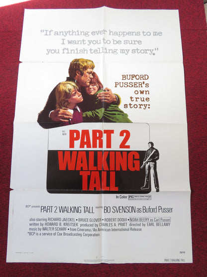 PART 2: WALKING TALL - B FOLDED US ONE SHEET POSTER BO SVENSON BRUCE GLOVER 1975 Rendezvous Cinema Movie posters