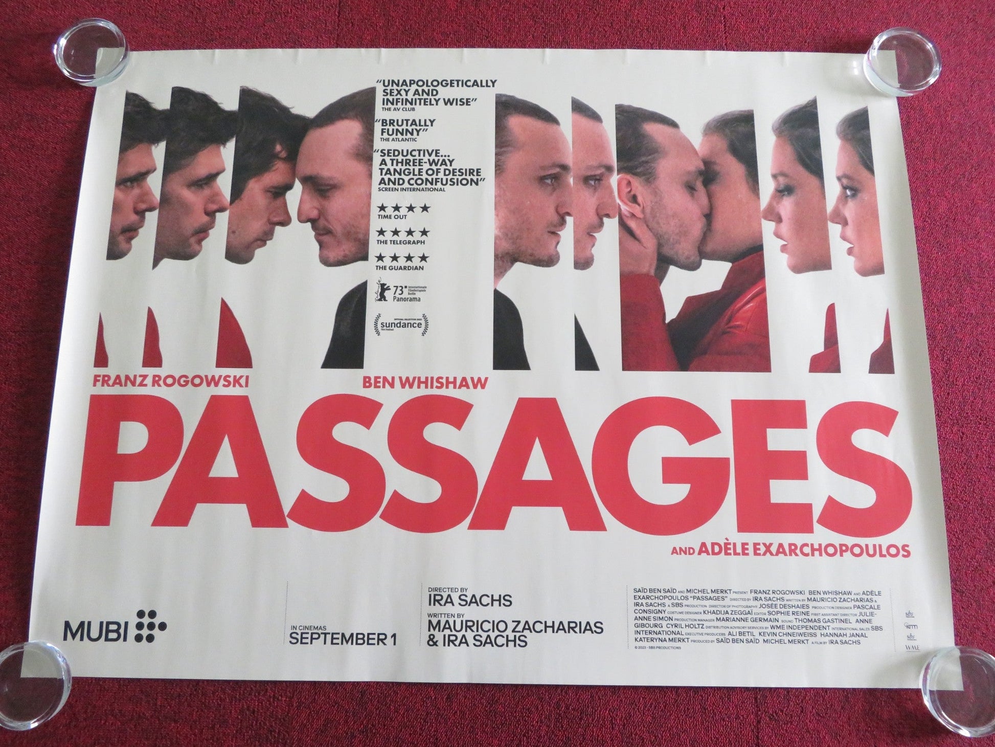 PASSAGES UK QUAD ROLLED POSTER FRANZ ROGOWSKI BEN WHISHAW 2023 Rendezvous Cinema Movie posters