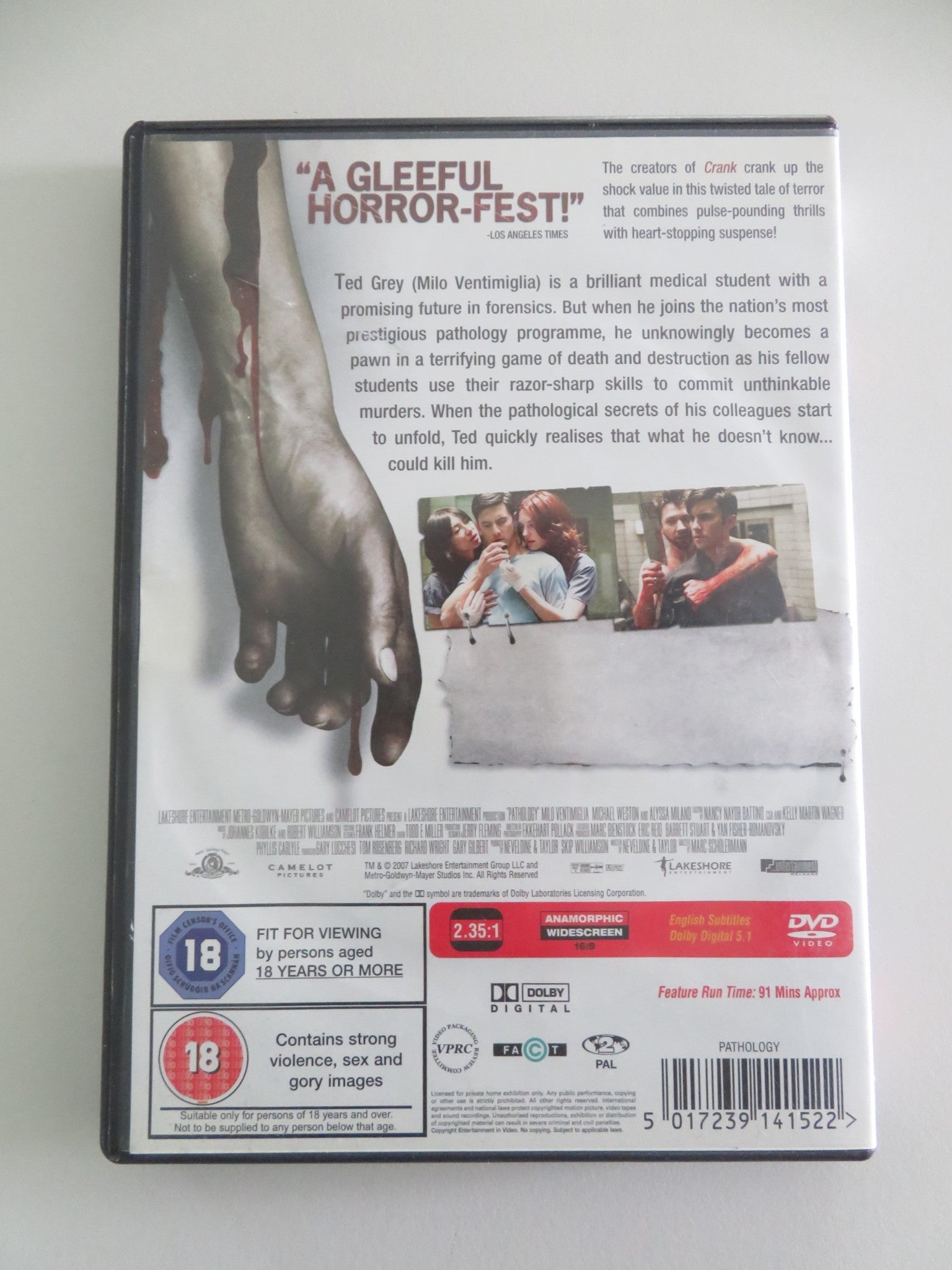 Pathology (DVD) Milo Ventimiglia Michael Weston 2008 Region 2 Movie posters