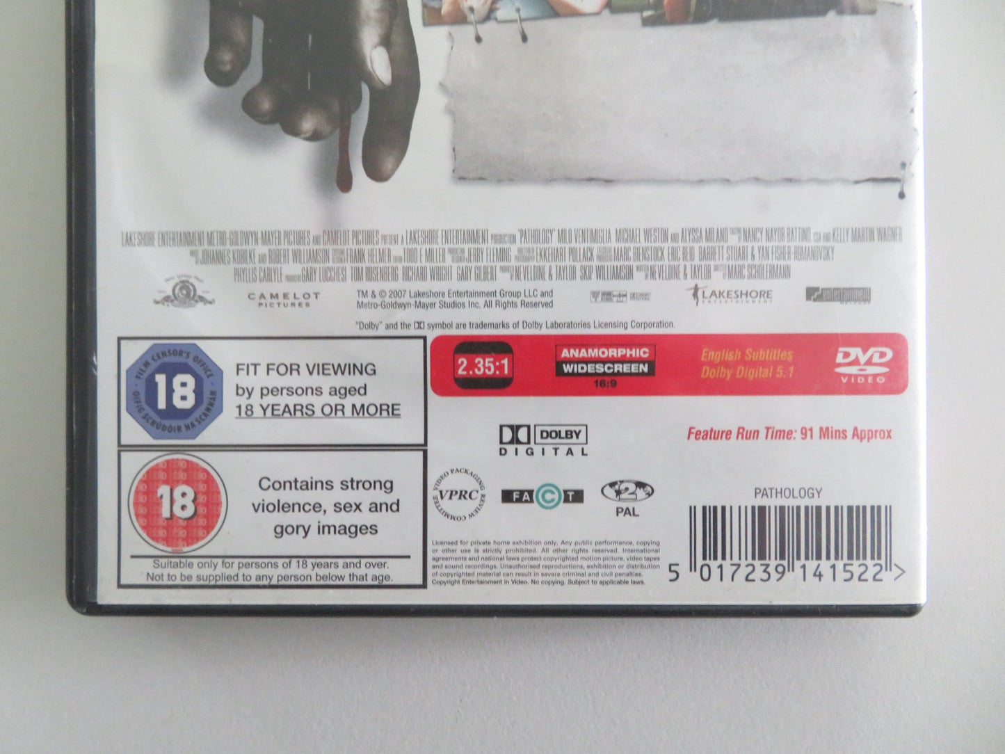 Pathology (DVD) Milo Ventimiglia Michael Weston 2008 Region 2 Movie posters