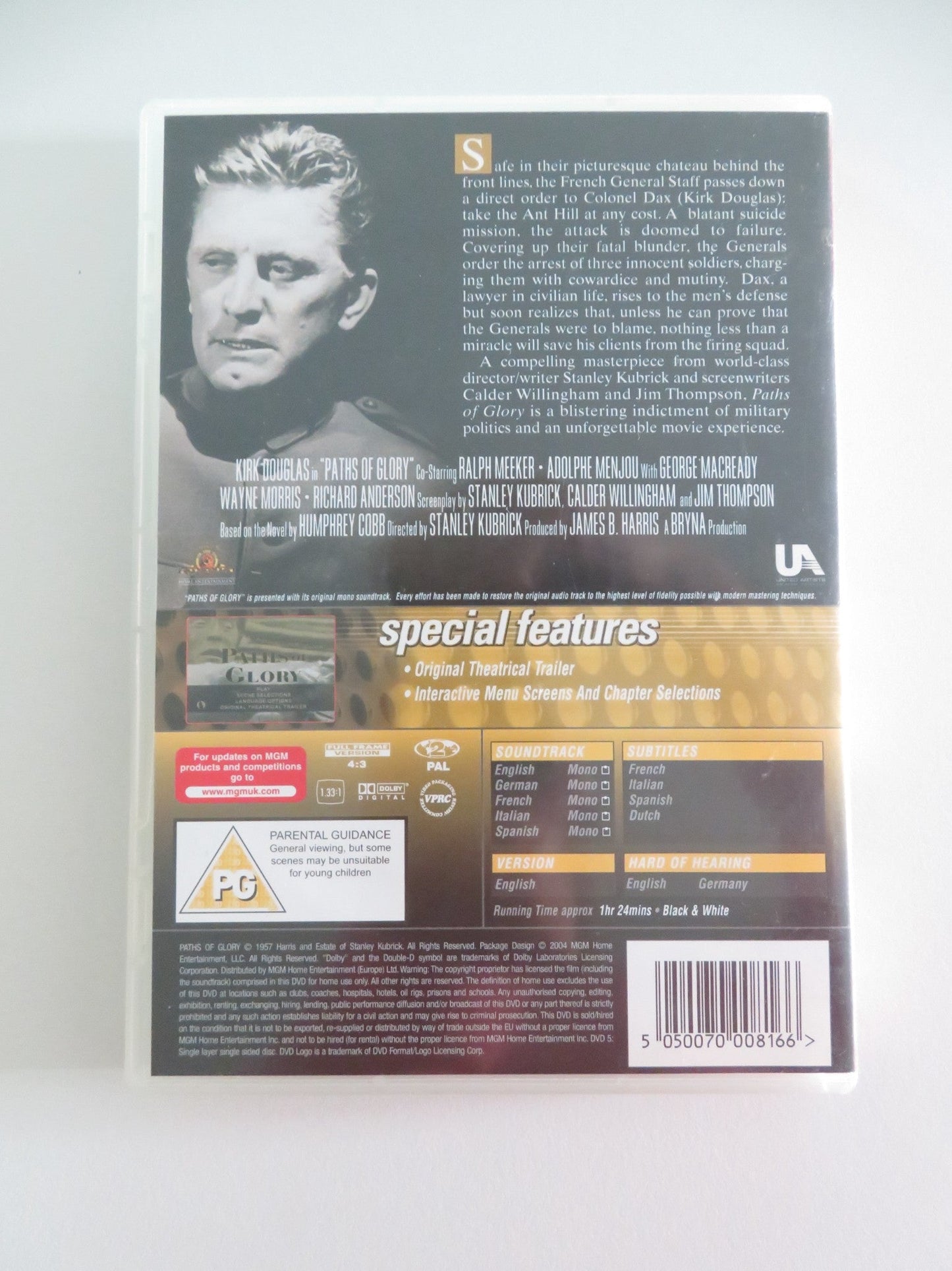 PATHS OF GLORY (DVD) KIRK DOUGLAS RALPH MEEKER 1957 REGION 2 Movie posters