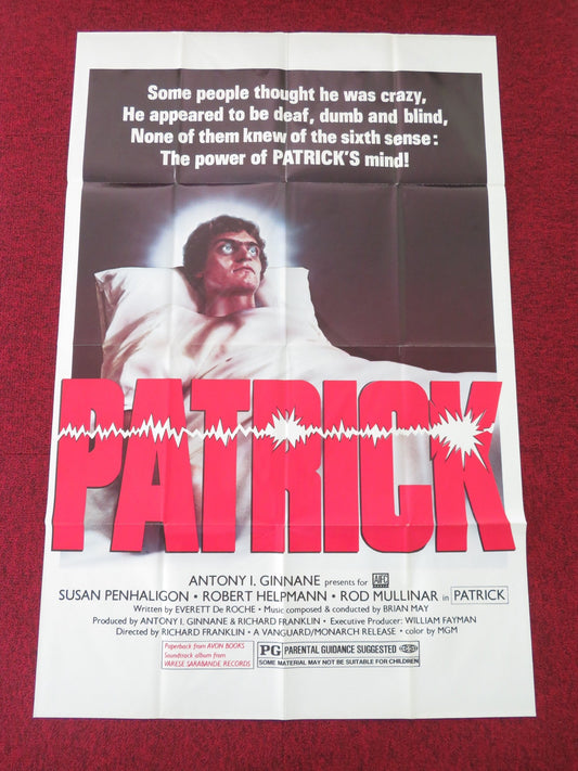 PATRICK FOLDED US ONE SHEET POSTER SUSAN PENHALIGON ROBERT HELPMANN 1978 Movie posters