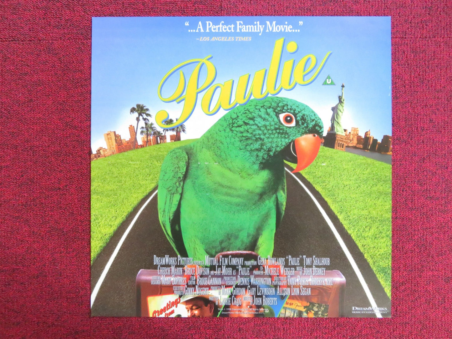 PAULIE VHS VIDEO POSTER GENA ROWLANDS CHEECH MARIN 1998 Rendezvous Cinema Movie posters