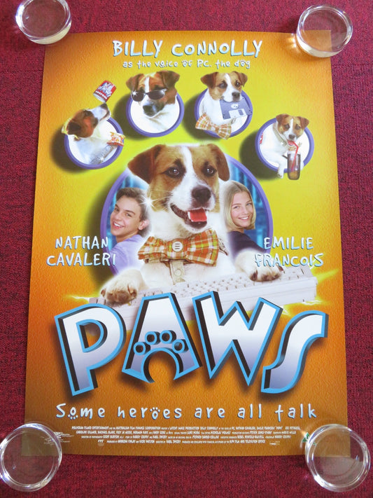 PAWS VHS VIDEO POSTER ROLLED BILLY CONNOLLY NATHAN CAVALERI 1997 Rendezvous Cinema Movie posters