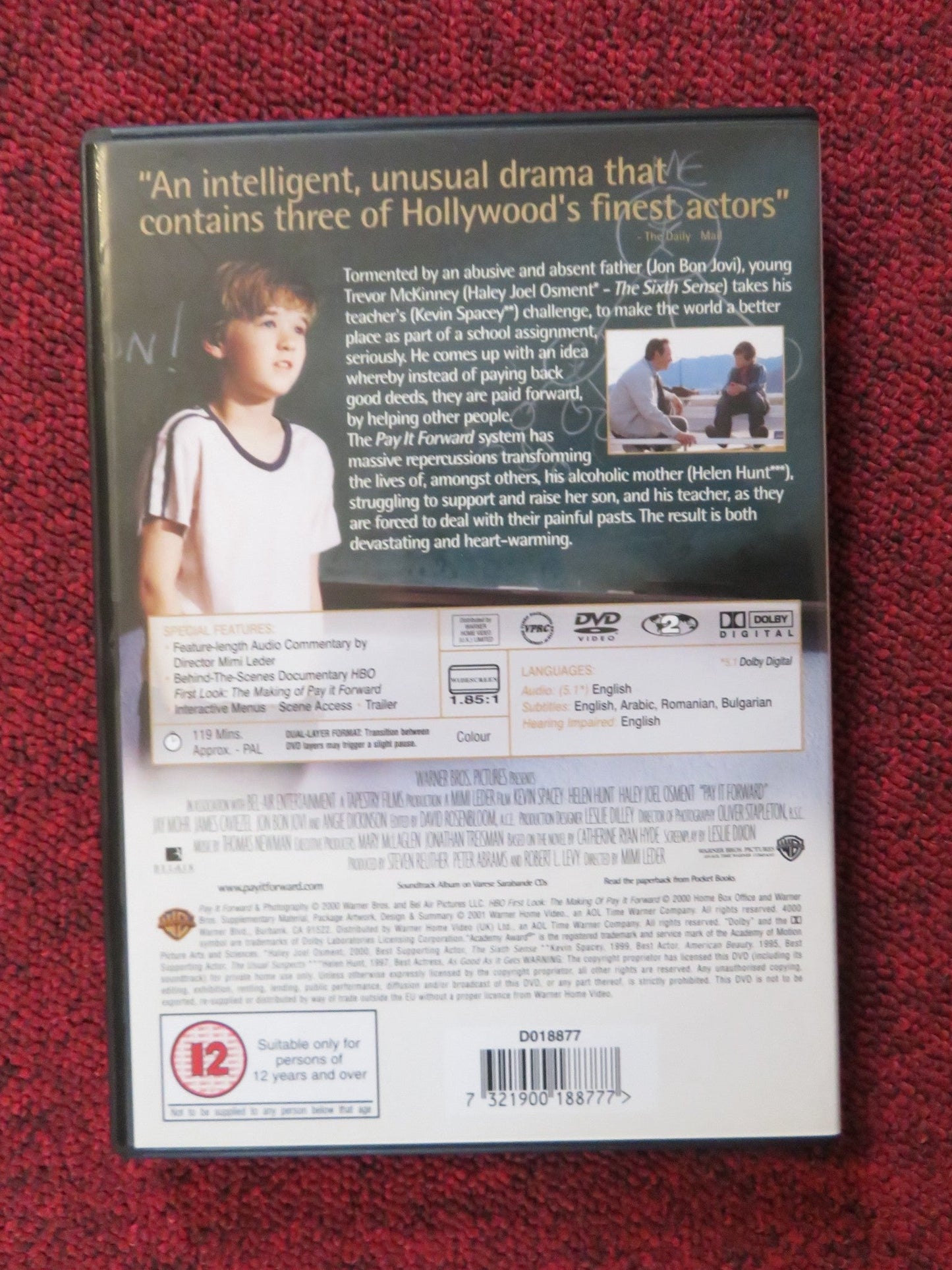 PAY IT FORWARD (DVD) KEVIN SPACEY HELEN HUNT 2000 REGION 2 Rendezvous Cinema Movie posters