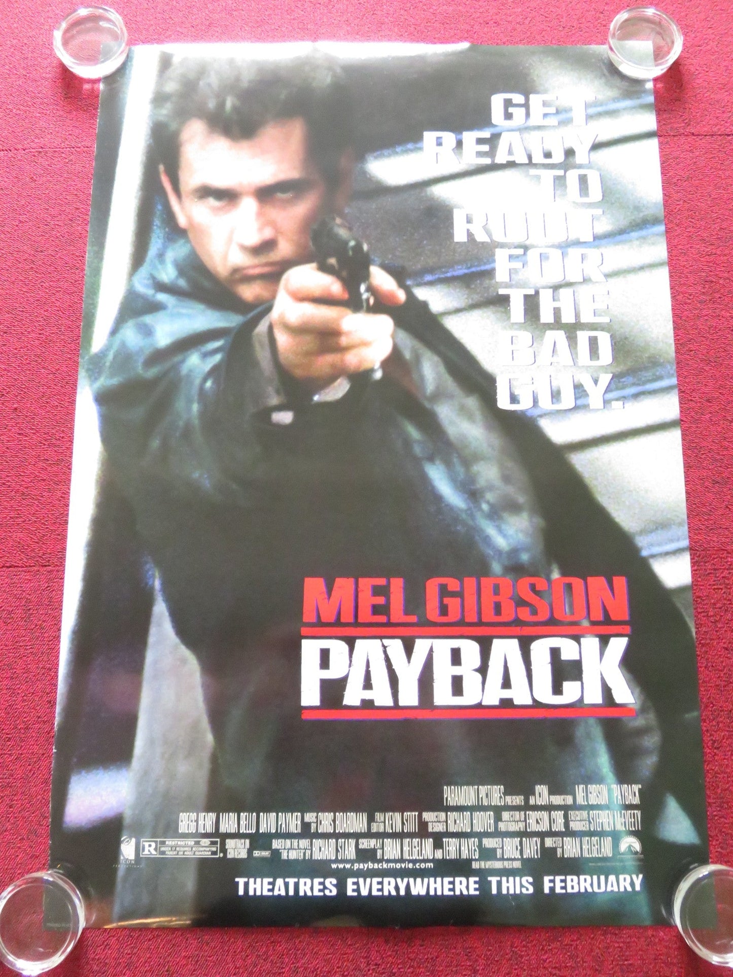 PAYBACK US ONE SHEET ROLLED POSTER MEL GIBSON GREGG HENRY 1999 Rendezvous Cinema Movie posters