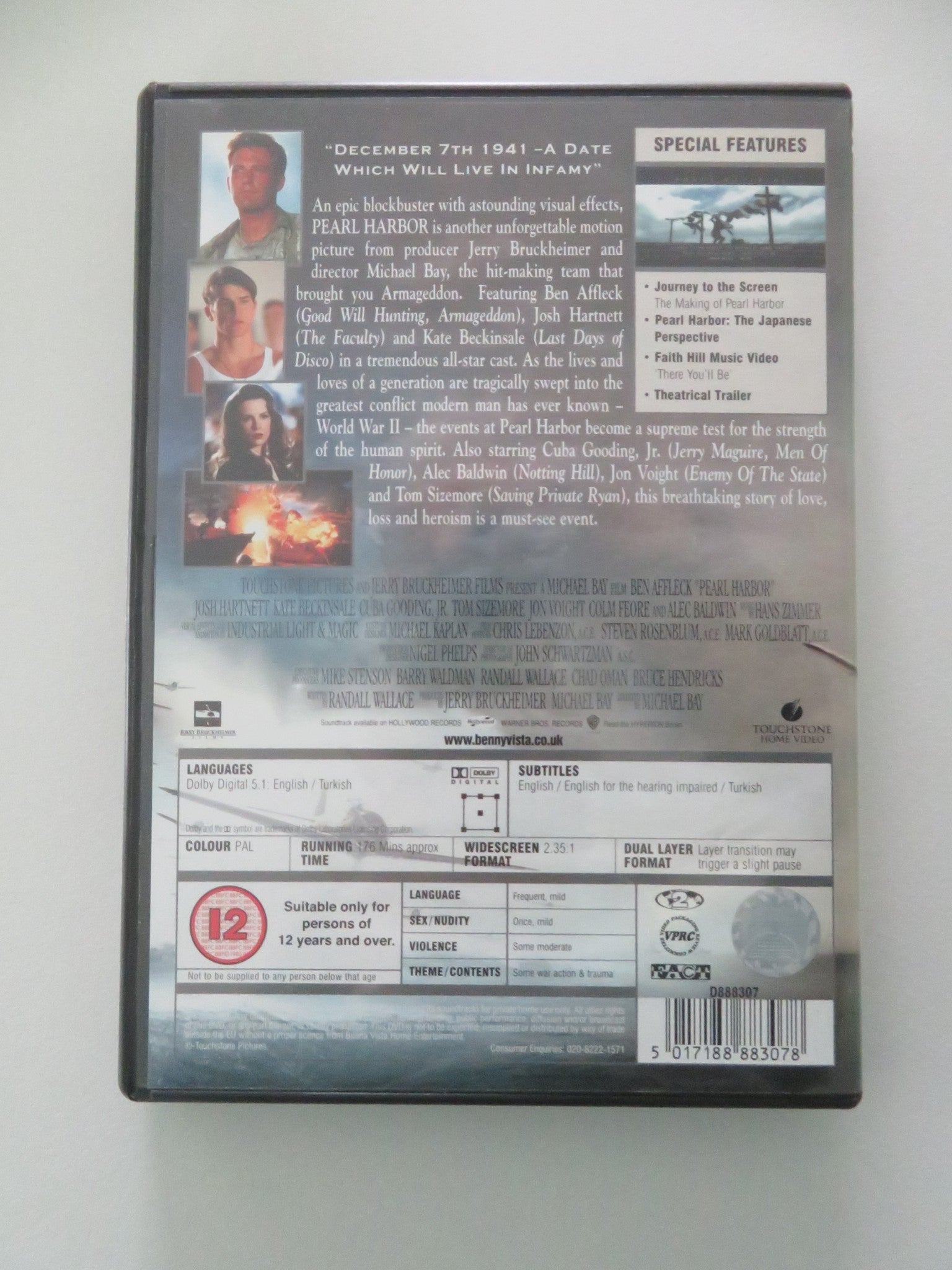 Pearl Harbor (DVD) Ben Affleck Josh Harnett 2001 Region 2 Movie posters