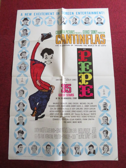 PEPE FOLDED US ONE SHEET POSTER CANTINFLAS BING CROSBY BOBBY DARIN 1960 Rendezvous Cinema Movie posters