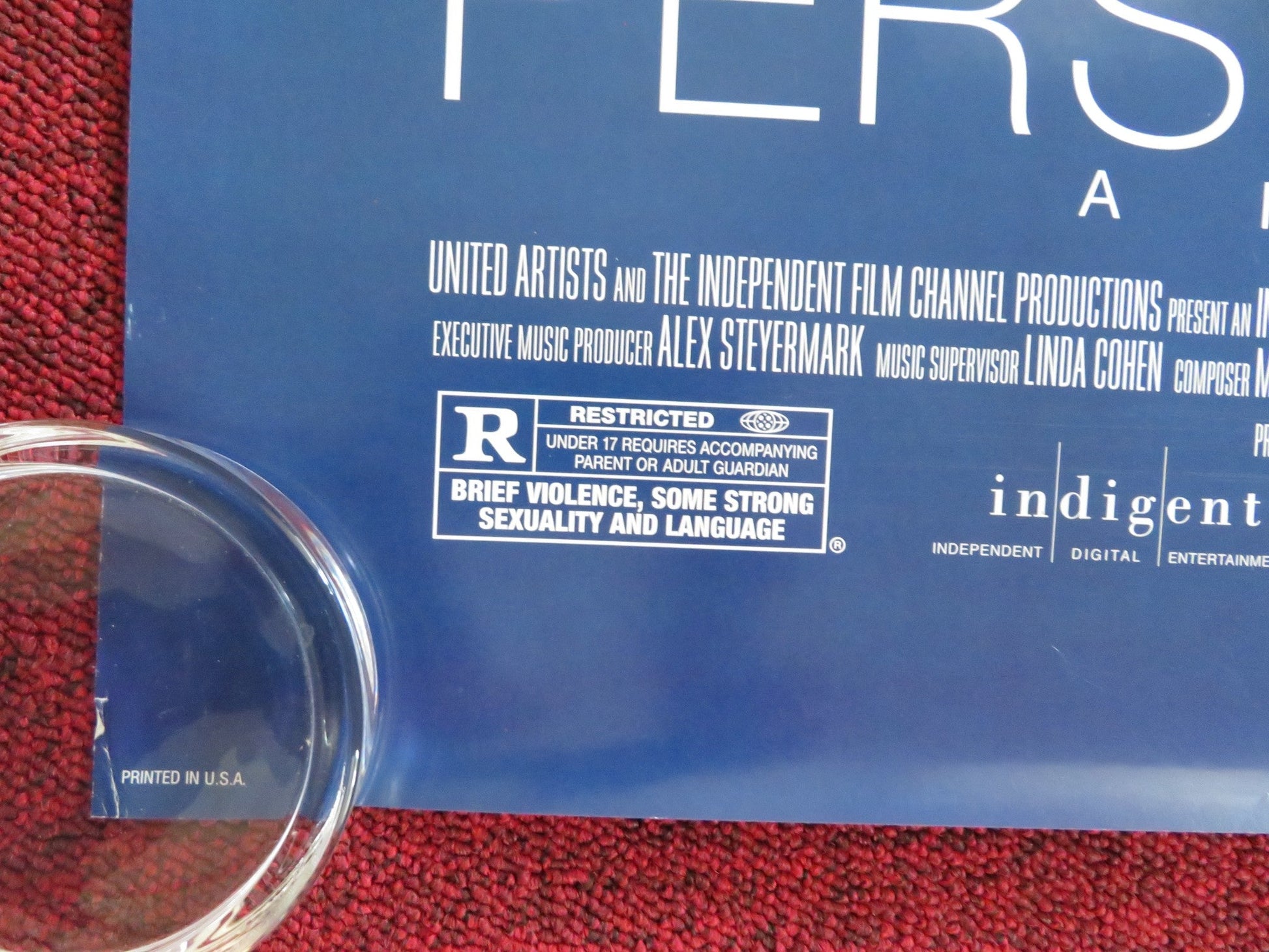 PERSONAL VELOCITY US ONE SHEET ROLLED POSTER KYRA SEDGWICK FAIRUZA BALK 2002 Rendezvous Cinema Movie posters