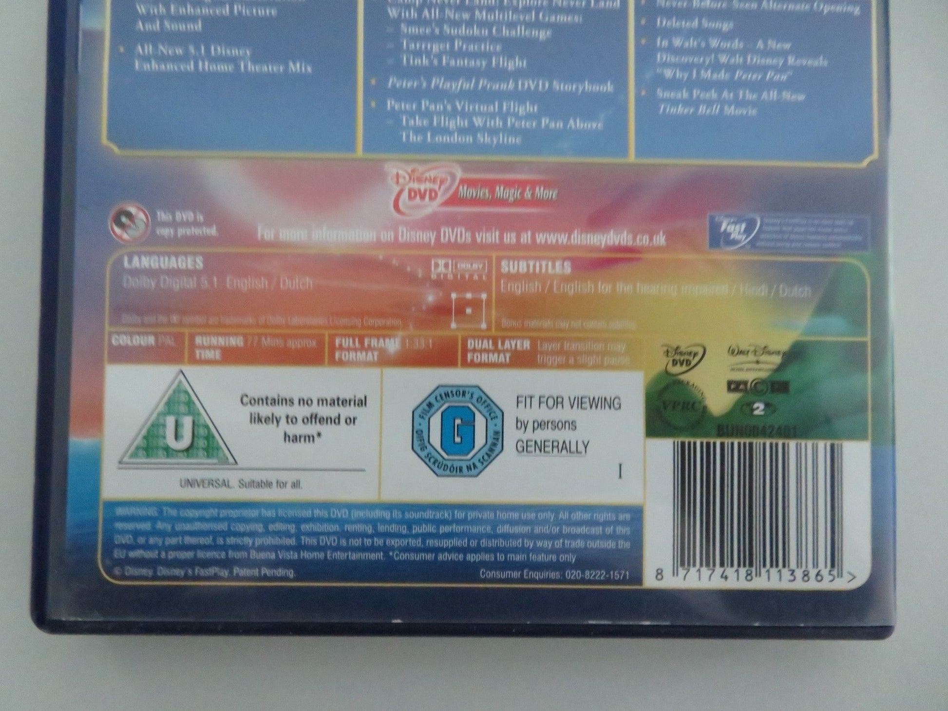 PETER PAN - 2 DISC SPECIAL EDITION (DVD) DISNEY BOBBY DRISCOLL 1953 REGION 2 Movie posters