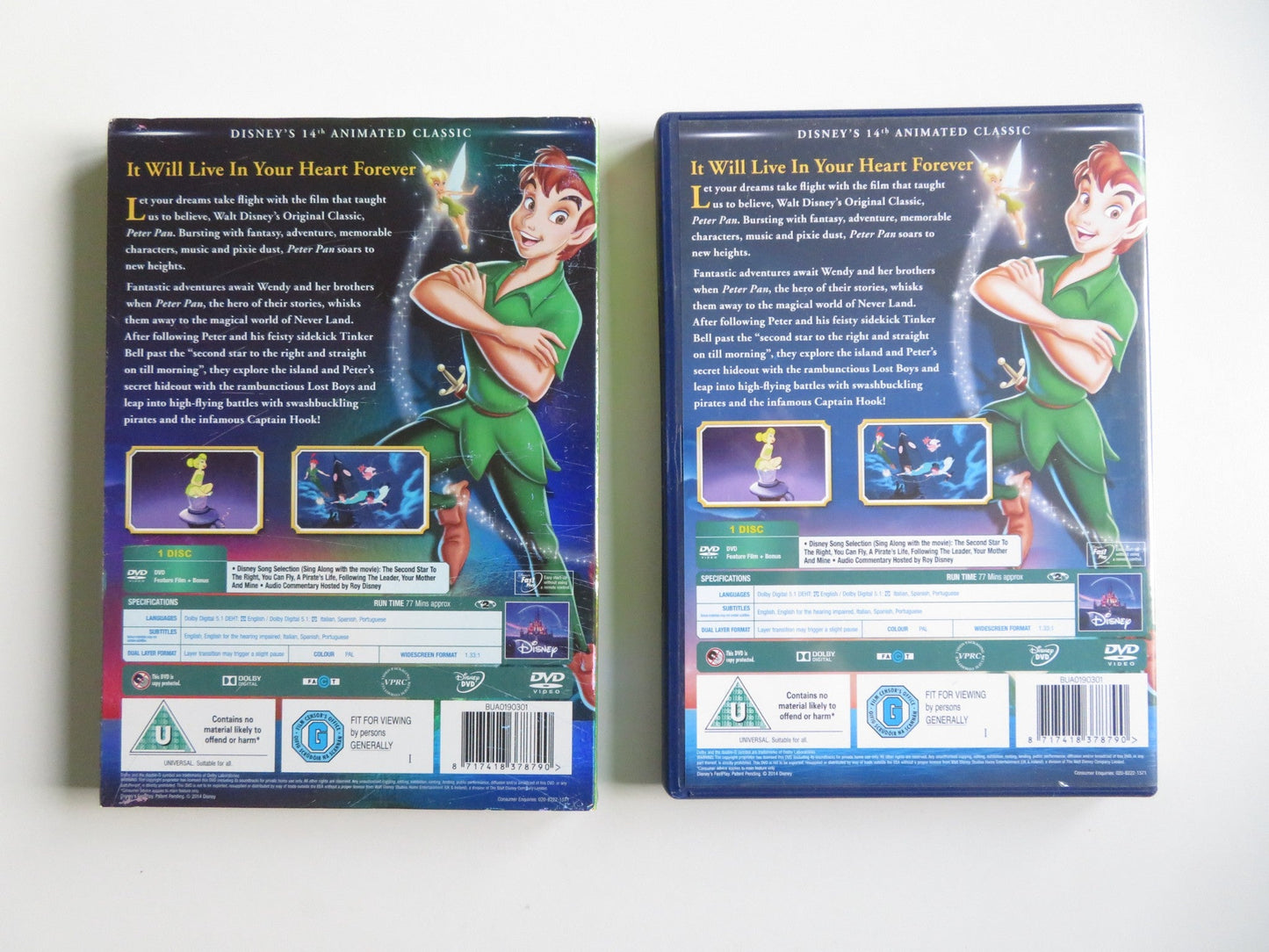PETER PAN - B (DVD) DISNEY BOBBY DRISCOLL KATHRYN BEAUMONT 1953 REGION 2 - Rendezvous Cinema