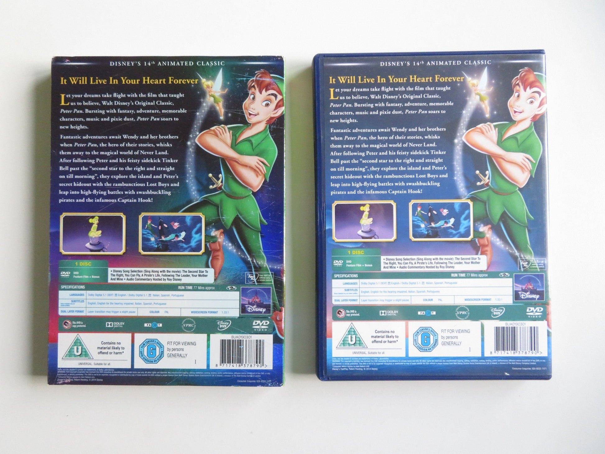 PETER PAN - B (DVD) DISNEY BOBBY DRISCOLL KATHRYN BEAUMONT 1953 REGION 2 - Rendezvous Cinema