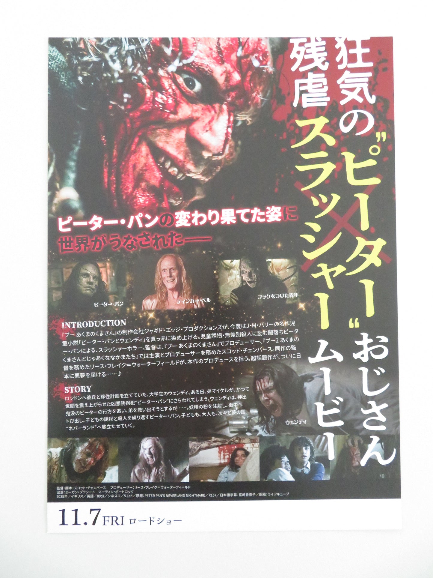 Peter Pan's Neverland Nightmare Japanese Chirashi (B5) Poster Portlock 2025 Movie posters