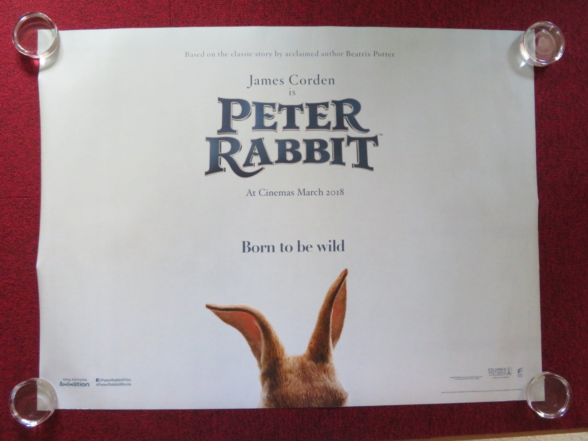 PETER RABBIT UK QUAD ROLLED POSTER JAMES CORDEN ROSE BYRNE 2018 Rendezvous Cinema Movie posters