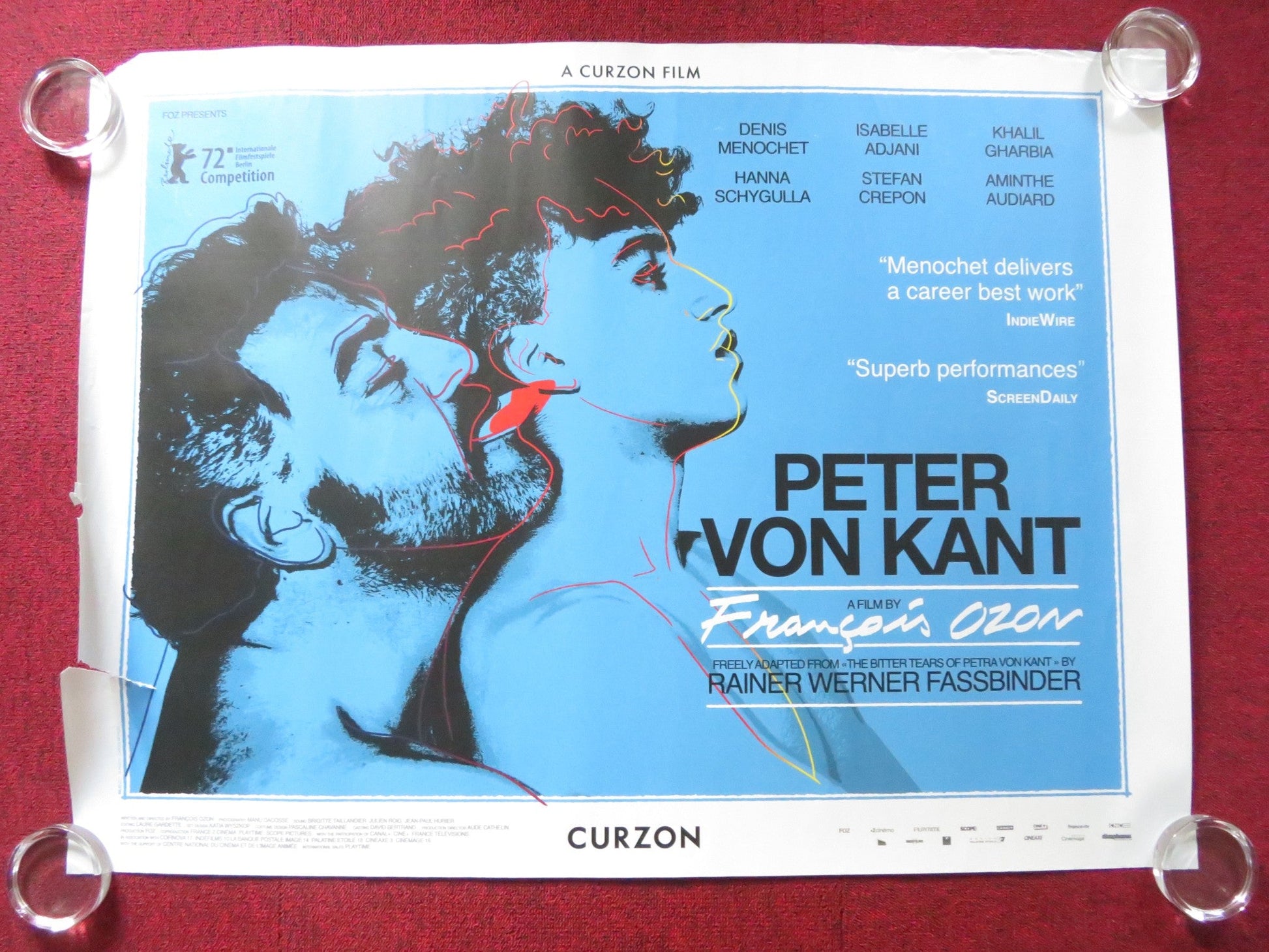 PETER VON KANT UK QUAD ROLLED POSTER DENIS MENOCHET ISABELLE ADJANI 2022 Rendezvous Cinema Movie posters