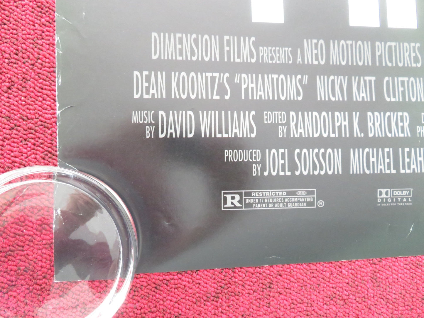 Phantoms US One Sheet Rolled Poster Peter O'Toole Ben Affleck L. Schreiber 1998 Movie posters