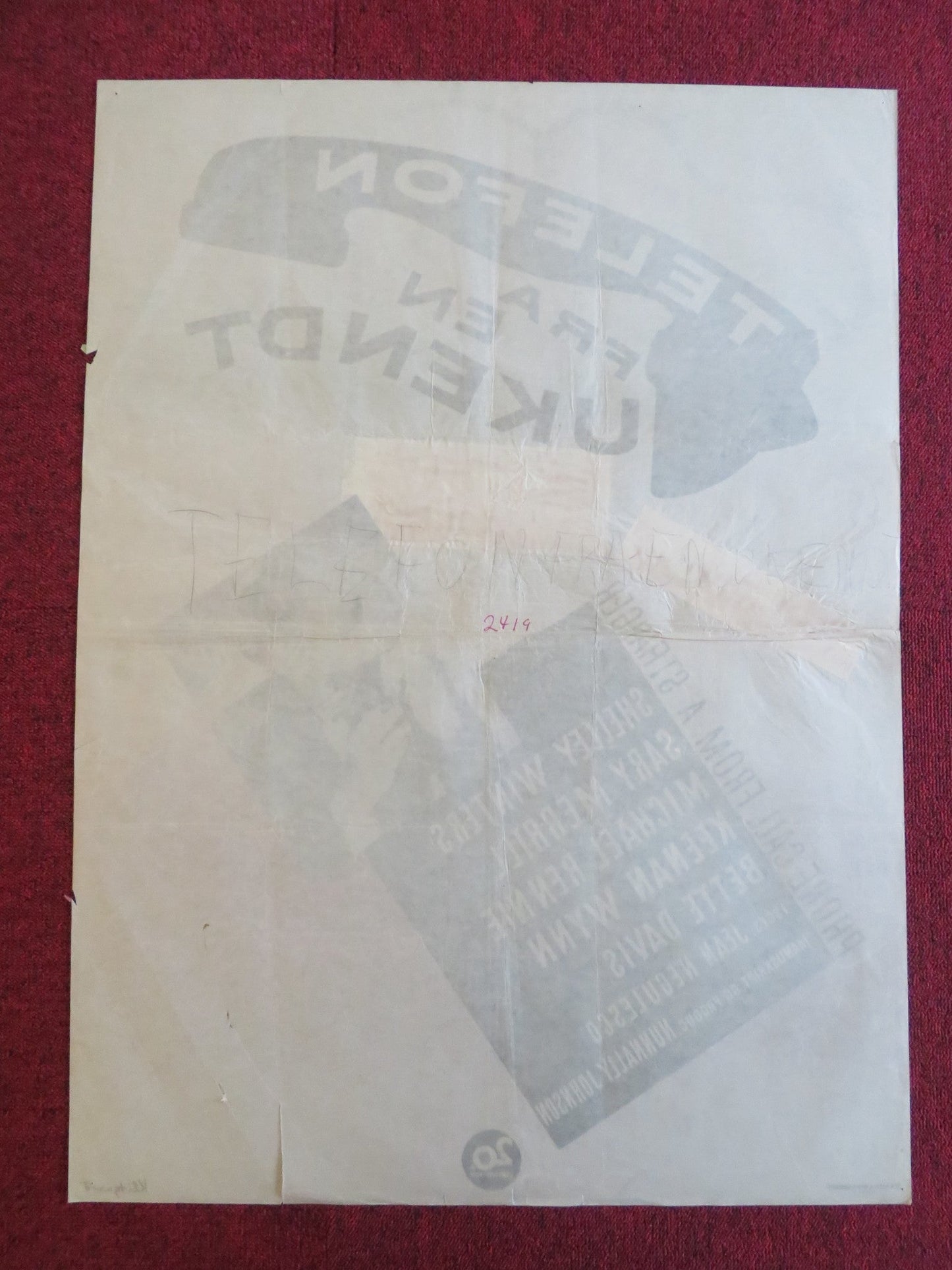 PHONE CALL FROM A STRANGER DANISH POSTER ROLLED SHELLEY WINTERS G. MERRILL 1953 Rendezvous Cinema Movie posters