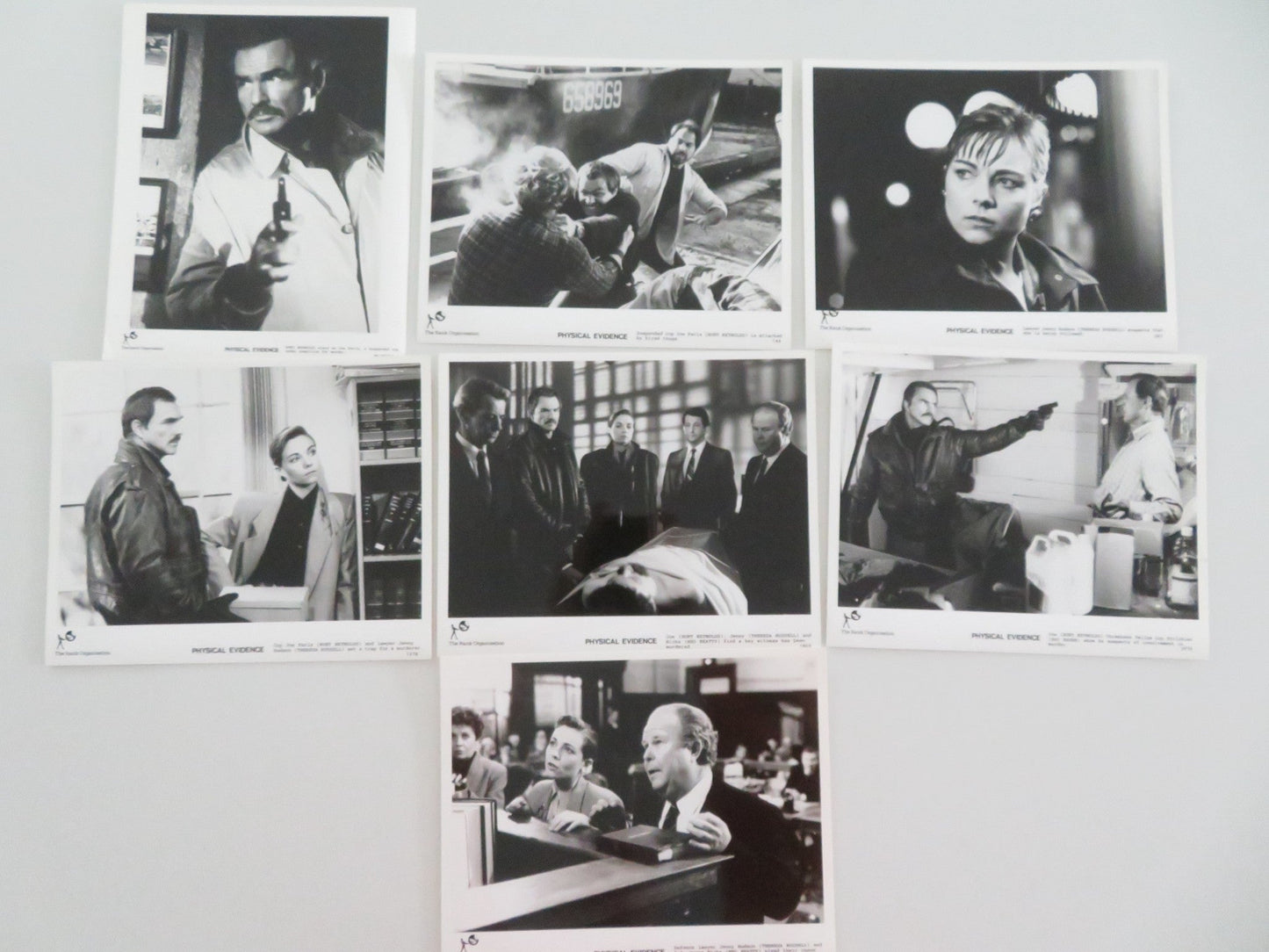 PHYSICAL EVIDENCE MOVIE STILL PHOTO LOT OF 7 BURT REYNOLDS THERESA RUSSELL 1989 Movie posters