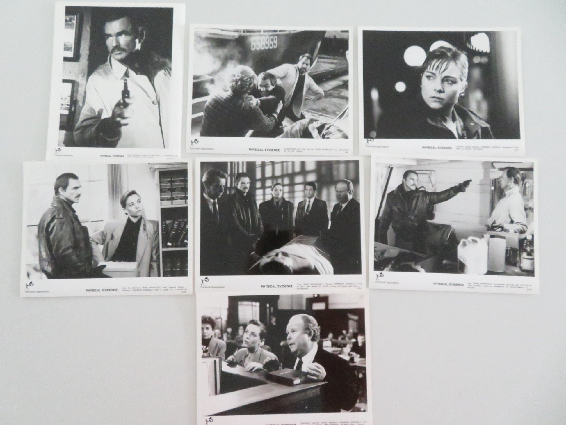 PHYSICAL EVIDENCE MOVIE STILL PHOTO LOT OF 7 BURT REYNOLDS THERESA RUSSELL 1989 Movie posters