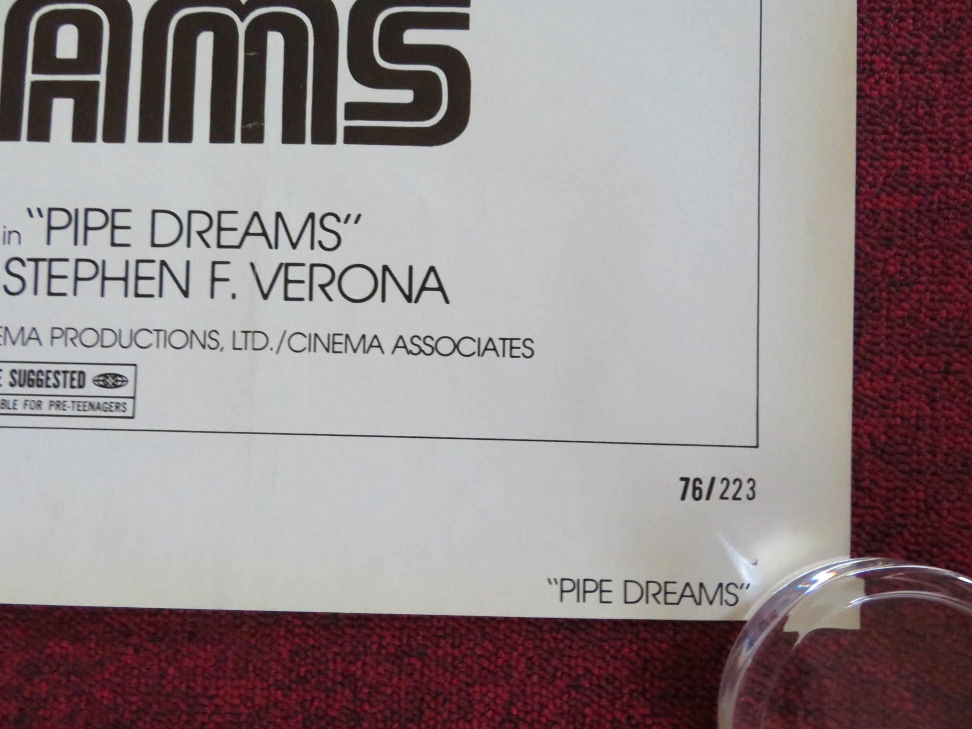 PIPE DREAMS STYLE B US ONE SHEET ROLLED POSTER GLADYS KNIGHT WAYNE TIPPIT 1976 Rendezvous Cinema Movie posters