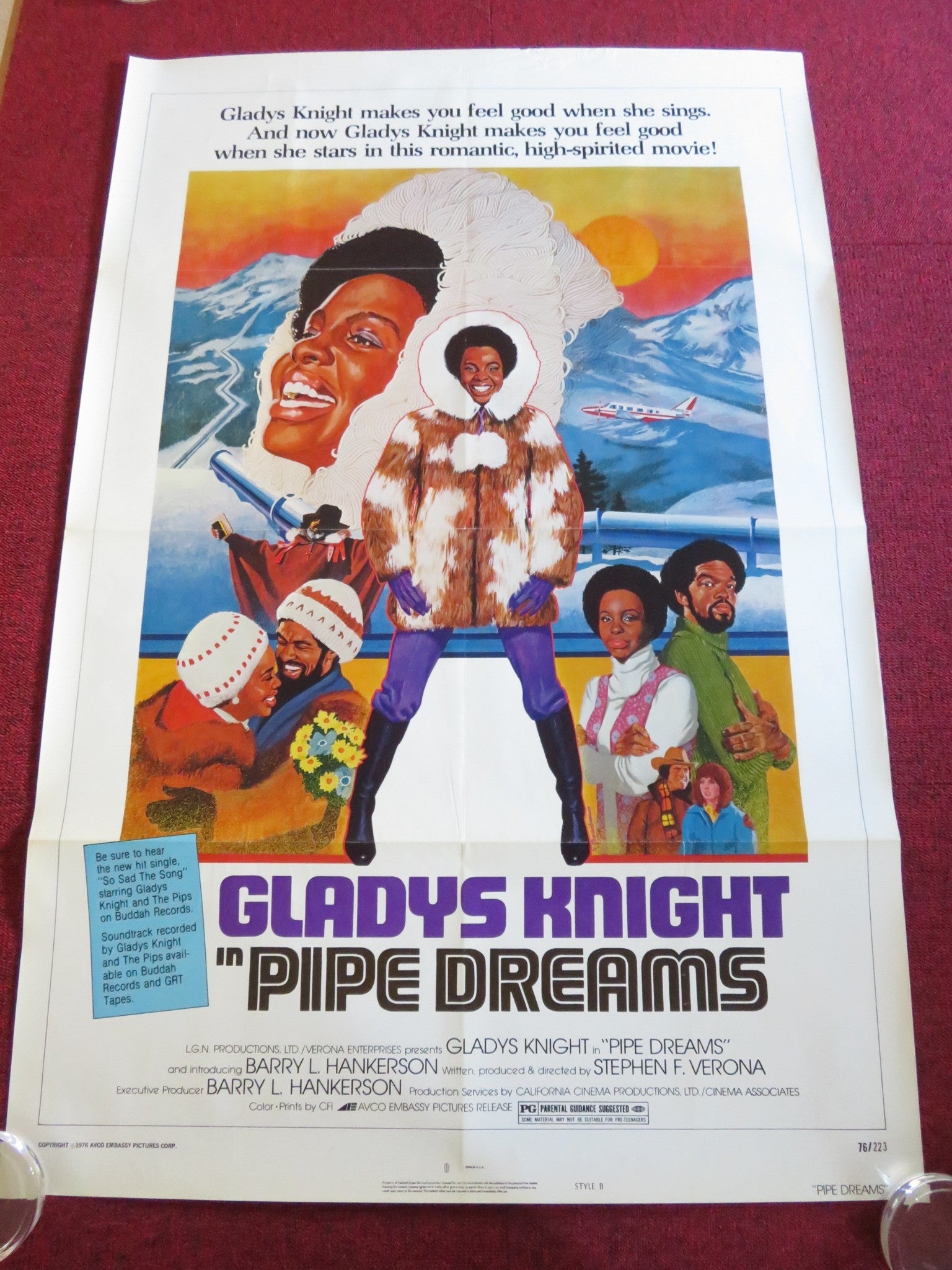 PIPE DREAMS STYLE B US ONE SHEET ROLLED POSTER GLADYS KNIGHT WAYNE TIPPIT 1976 Rendezvous Cinema Movie posters