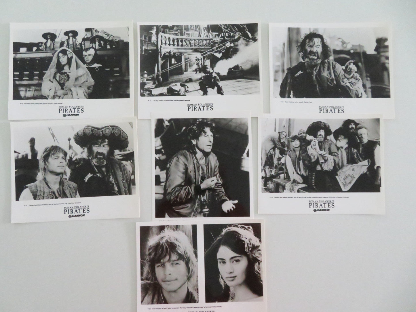 PIRATES MOVIE STILL PHOTO LOT OF 7 CANNON WALTER MATTHAU CRIS CAMPION 1986 Movie posters