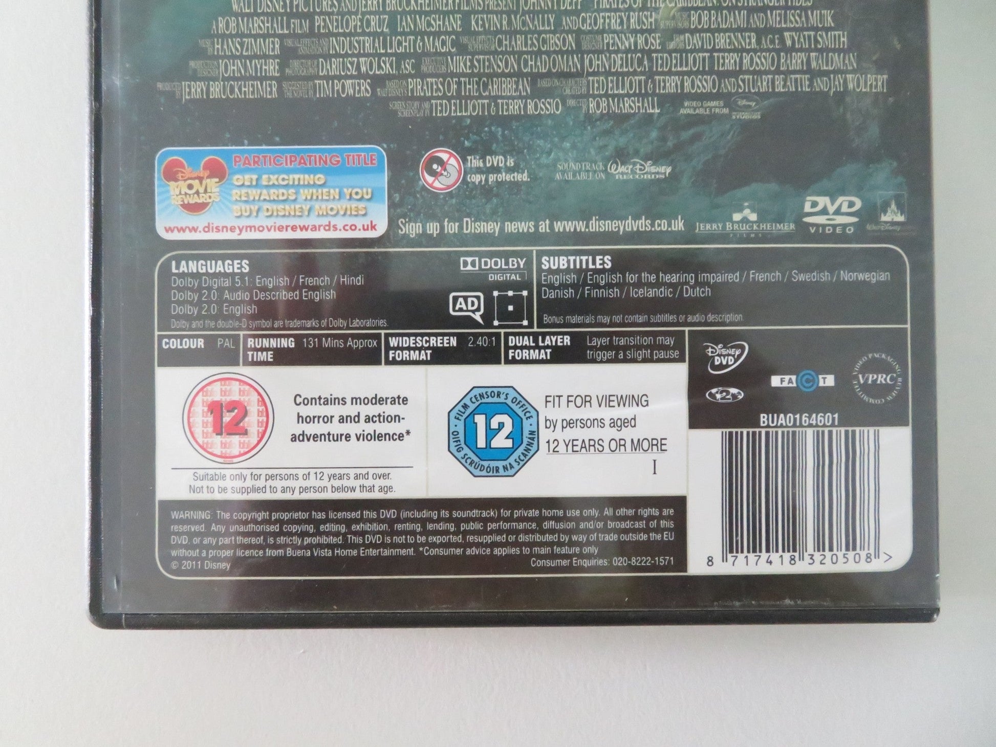 PIRATES OF THE CARIBBEAN: ON STRANGER TIDES (DVD) DISNEY J. DEPP 2011 REGION 2 Movie posters
