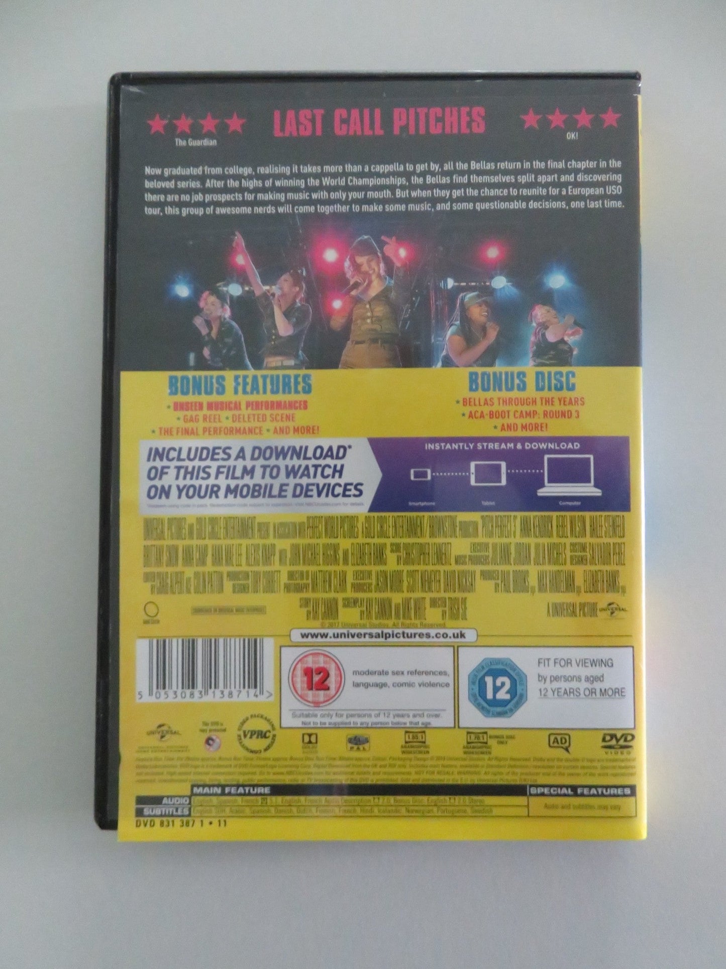 PITCH PERFECT 3 - 2 DISC SPECIAL EDITION (DVD) WILSON KENDRICK 2017 REGION 2,4,5 - Rendezvous Cinema