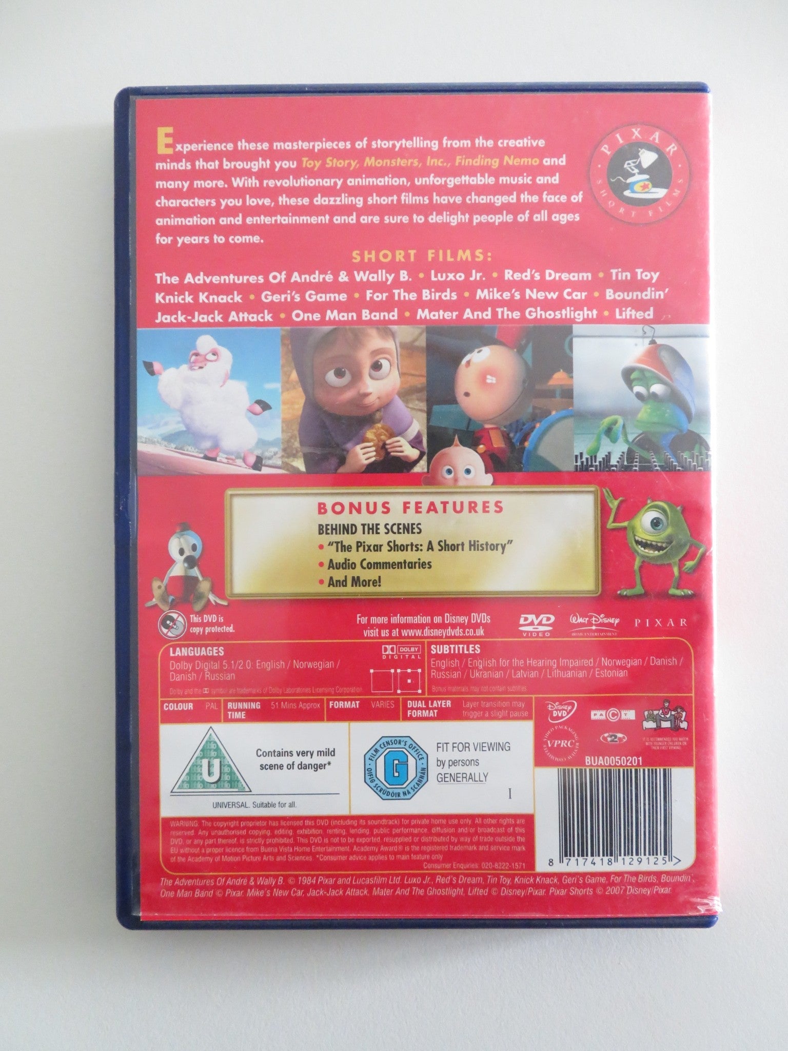 PIXAR SHORT FILMS COLLECTION VOLUME 1 (DVD) DISNEY 2007 REGION 2 Movie posters
