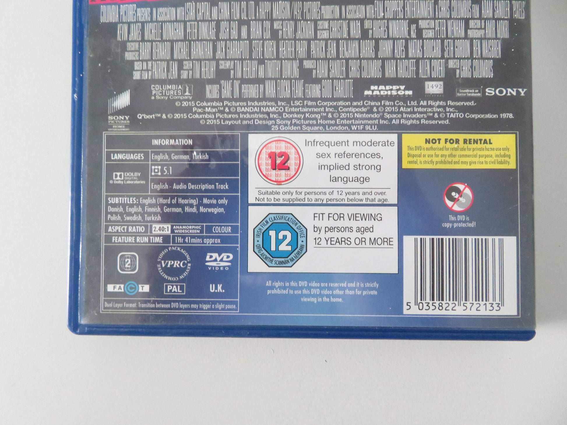 Pixels (DVD) Adam Sandler Peter Dinklage 2015 Region 2 Movie posters