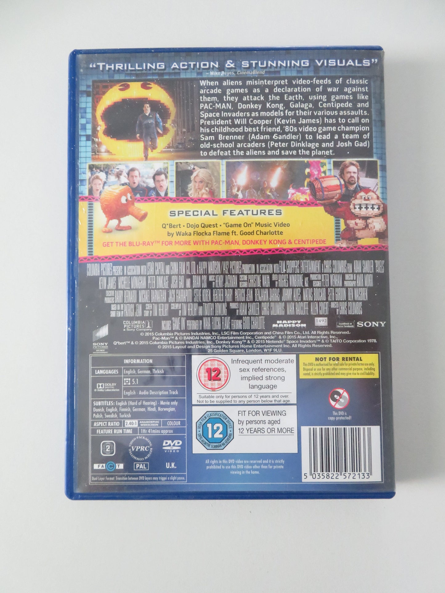 Pixels (DVD) Adam Sandler Peter Dinklage 2015 Region 2 Movie posters