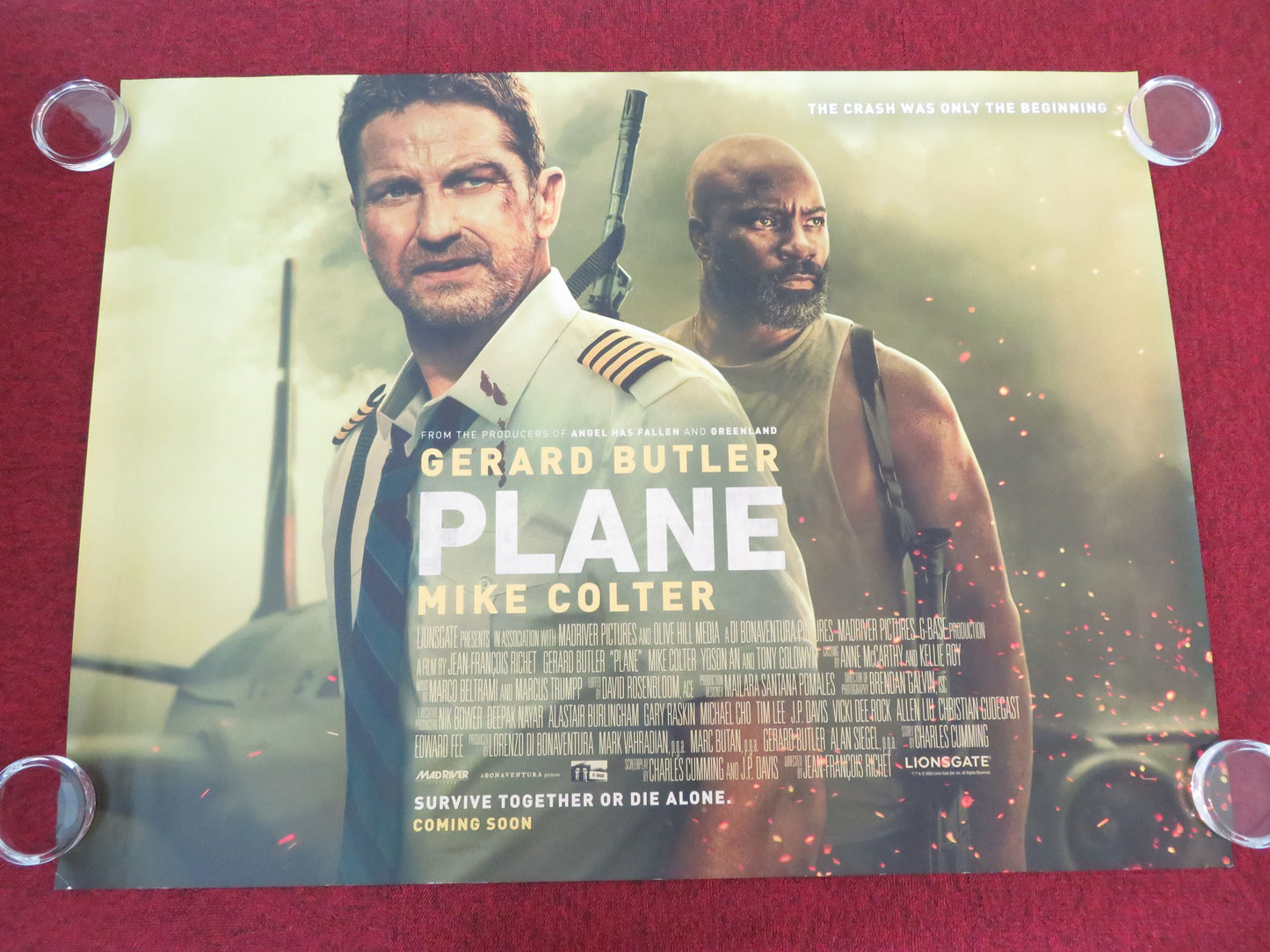 Plane UK Quad Rolled Poster Gerard Butler Mike Colter Tony Goldwyn 2023 Movie posters