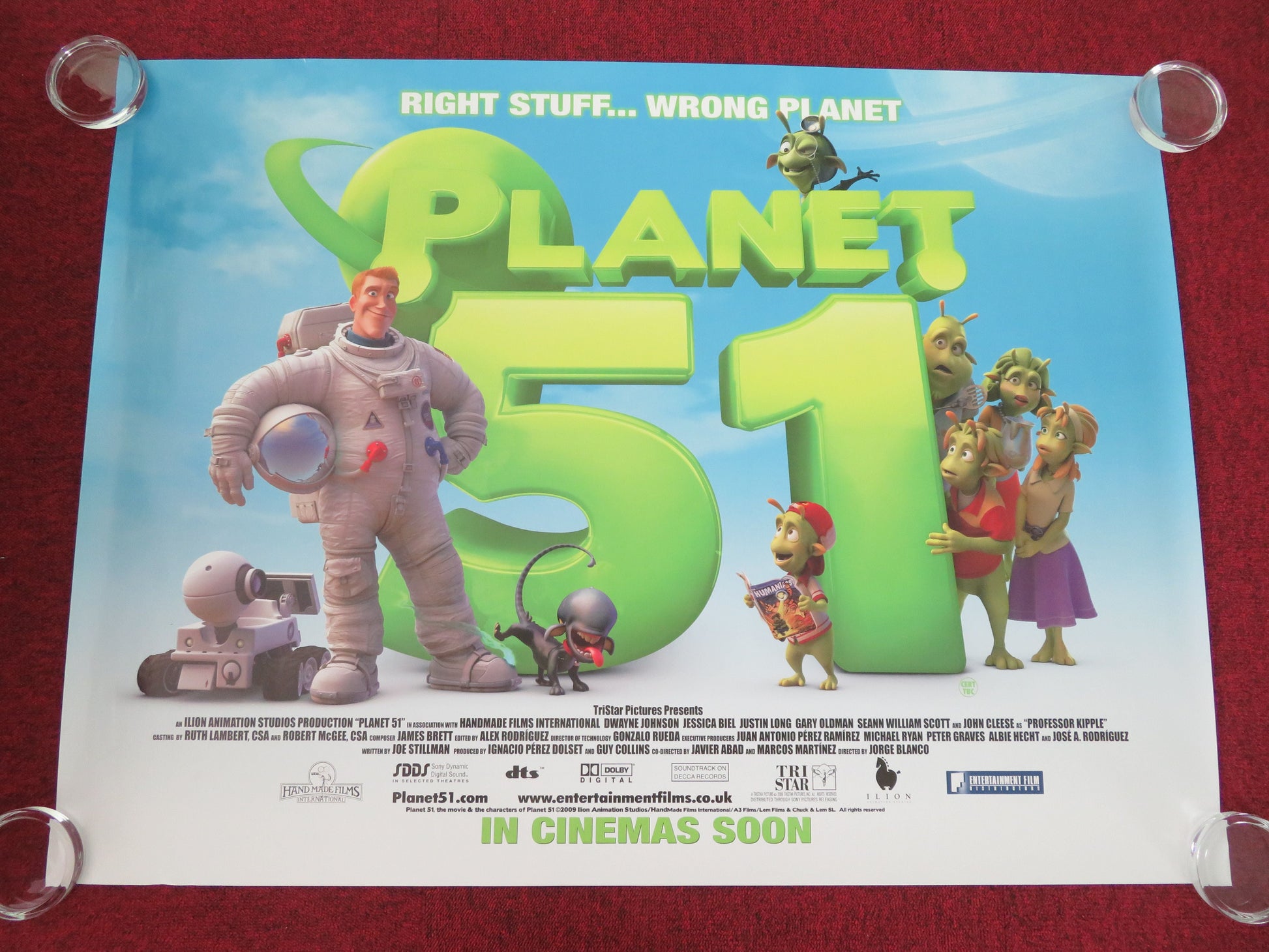 Planet 51 UK Quad Rolled Poster Dwayne Johnson Jessica Biel 2009 Movie posters
