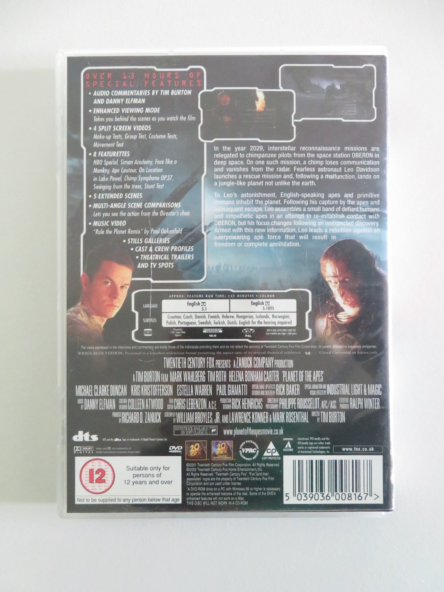 PLANET OF THE APES - 2 DISC SPECIAL EDITION (DVD) MARK WAHLBERG 2001 REGION 2 Movie posters