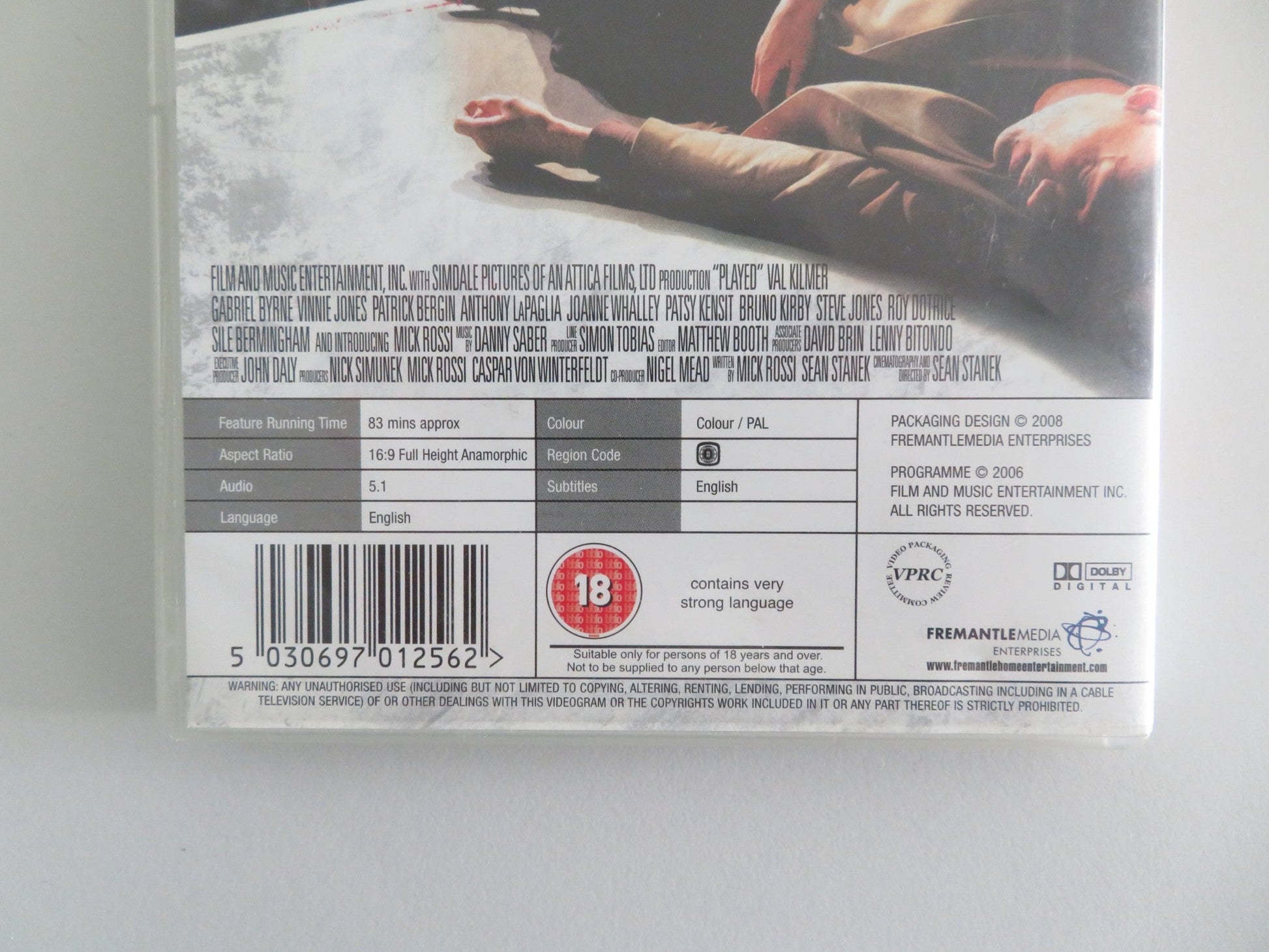 PLAYED (DVD) VAL KILMER GABRIEL BYRNE 2006 REGION 0 Movie posters