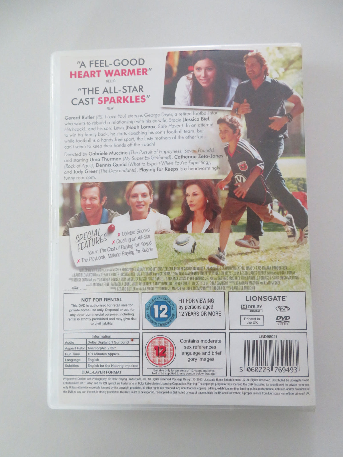 Playing for Keeps (DVD) Gerard Butler Jessica Biel 2012 Region 2 Movie posters