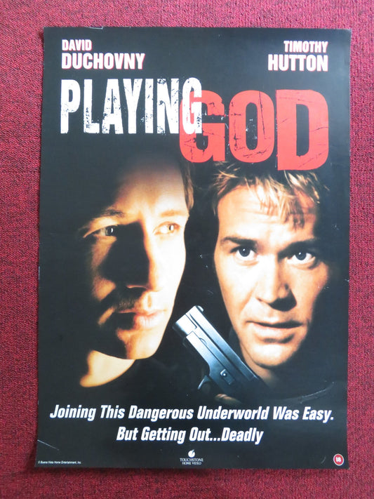 PLAYING GOD VHS VIDEO POSTER DAVID DUCHOVNY TIMOTHY HUTTON 1997 Rendezvous Cinema Movie posters