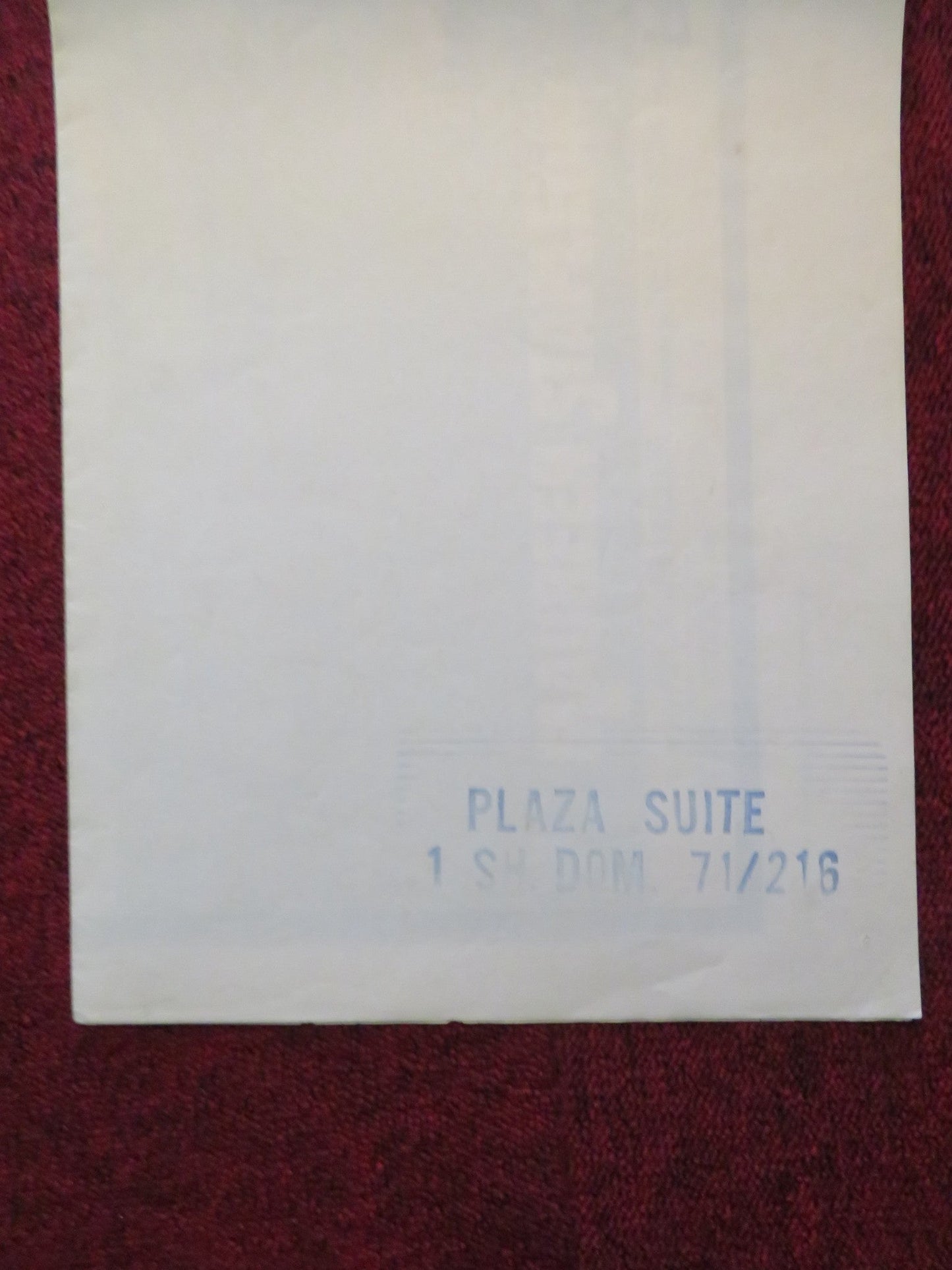 PLAZA SUITE FOLDED US ONE SHEET POSTER WALTER MATTHAU LEE GRANT 1971 Rendezvous Cinema Movie posters