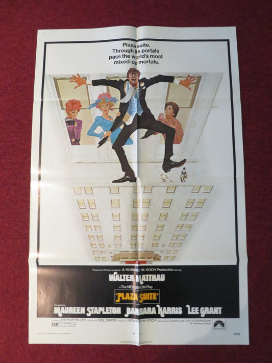 PLAZA SUITE FOLDED US ONE SHEET POSTER WALTER MATTHAU LEE GRANT 1971 Rendezvous Cinema Movie posters