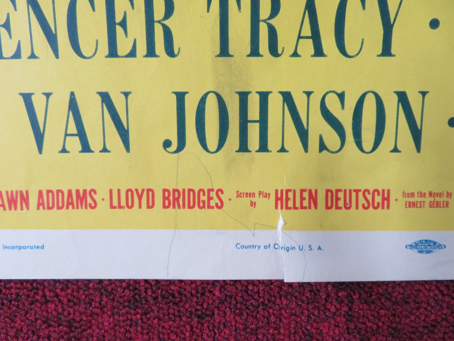 PLYMOUTH ADVENTURE US INSERT POSTER SPENCER TRACY GENE TIERNEY 1952 Rendezvous Cinema Movie posters