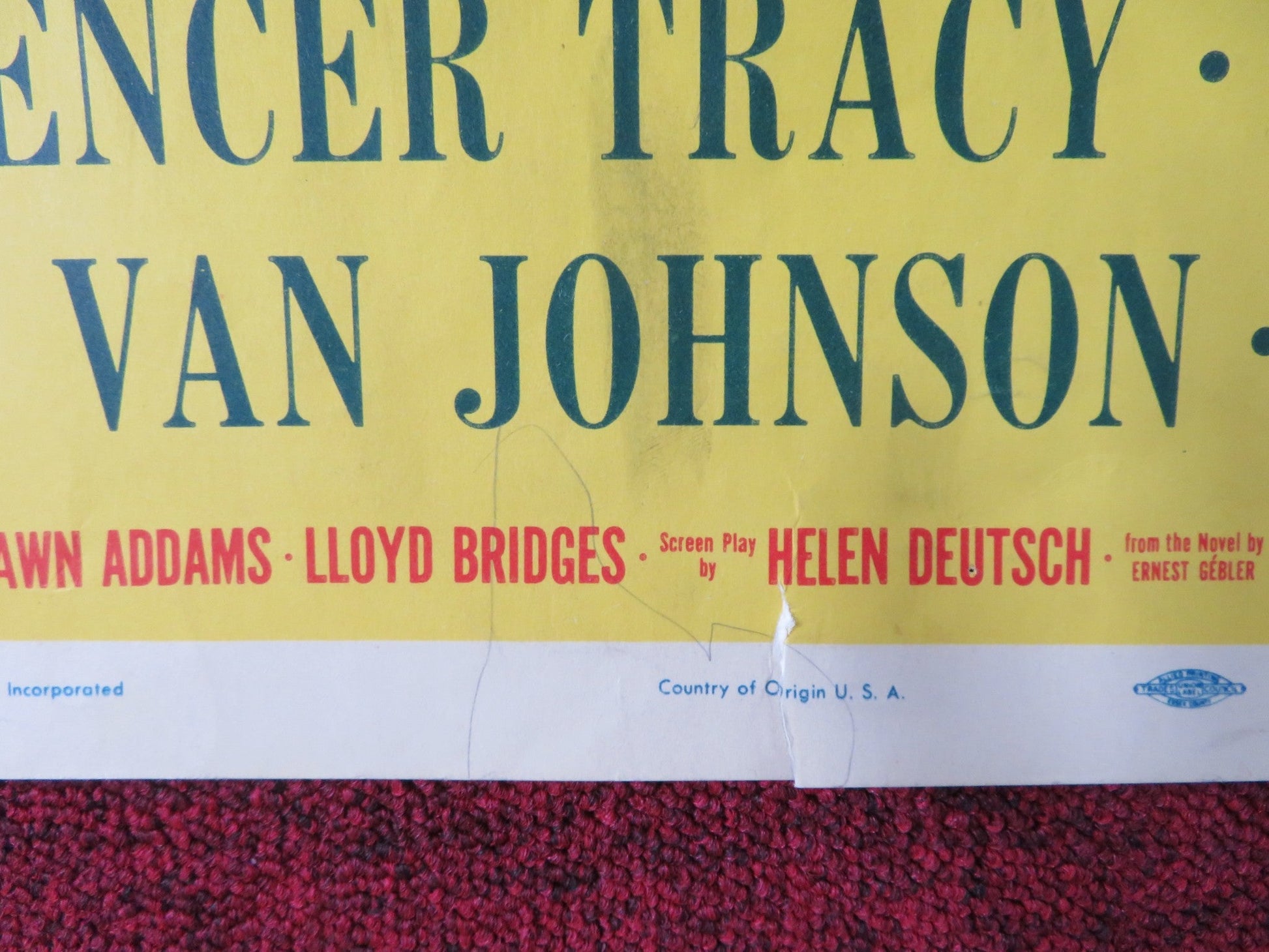 PLYMOUTH ADVENTURE US INSERT POSTER SPENCER TRACY GENE TIERNEY 1952 Rendezvous Cinema Movie posters