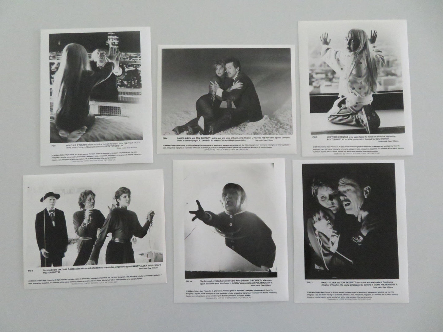 POLTERGEIST III MOVIE STILL PHOTO LOT OF 6 TOM SKERITT HEATHER O'ROURKE 1988 Movie posters