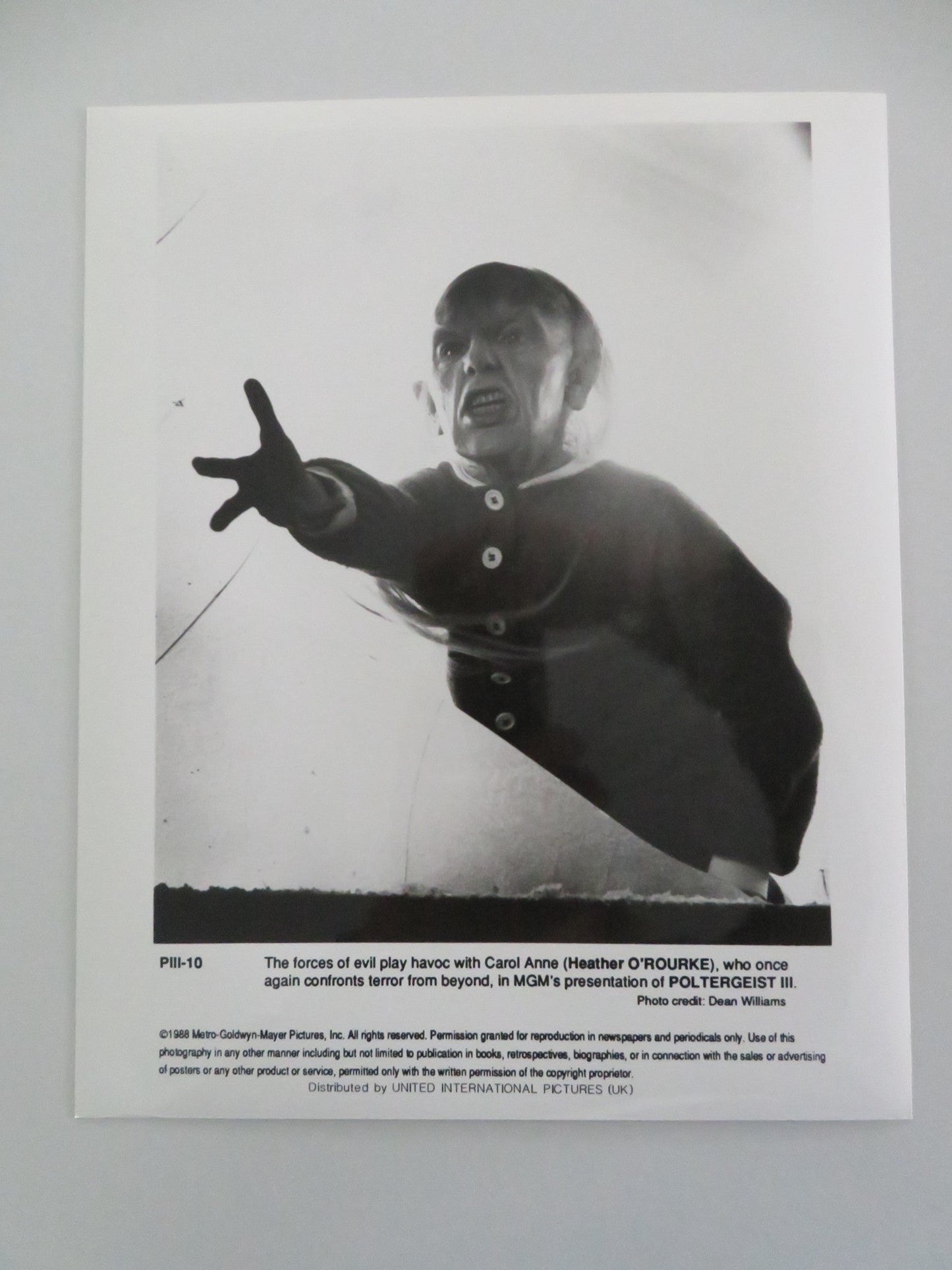 POLTERGEIST III MOVIE STILL PHOTO LOT OF 6 TOM SKERITT HEATHER O'ROURKE 1988 Movie posters