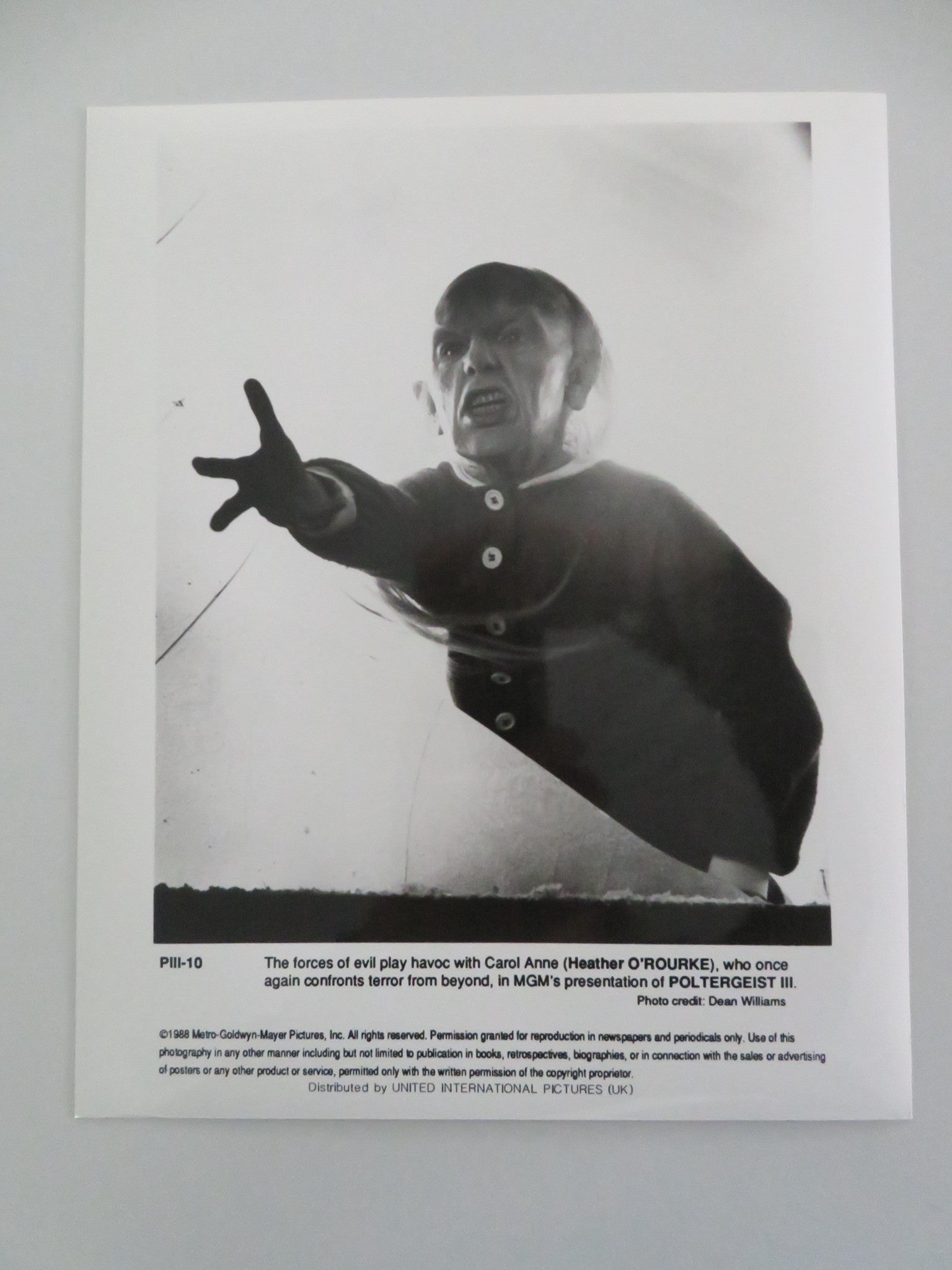 POLTERGEIST III MOVIE STILL PHOTO LOT OF 6 TOM SKERITT HEATHER O'ROURKE 1988 Movie posters