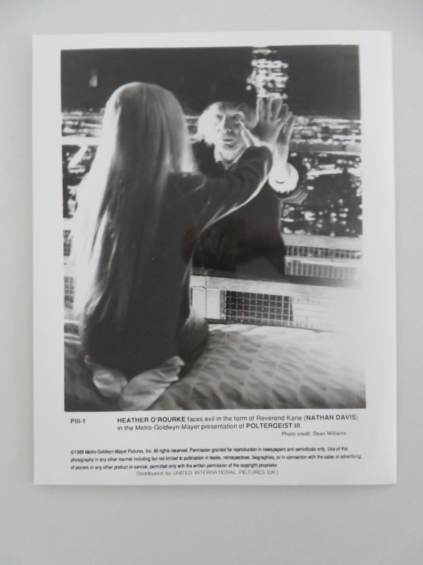 POLTERGEIST III MOVIE STILL PHOTO LOT OF 6 TOM SKERITT HEATHER O'ROURKE 1988 Movie posters