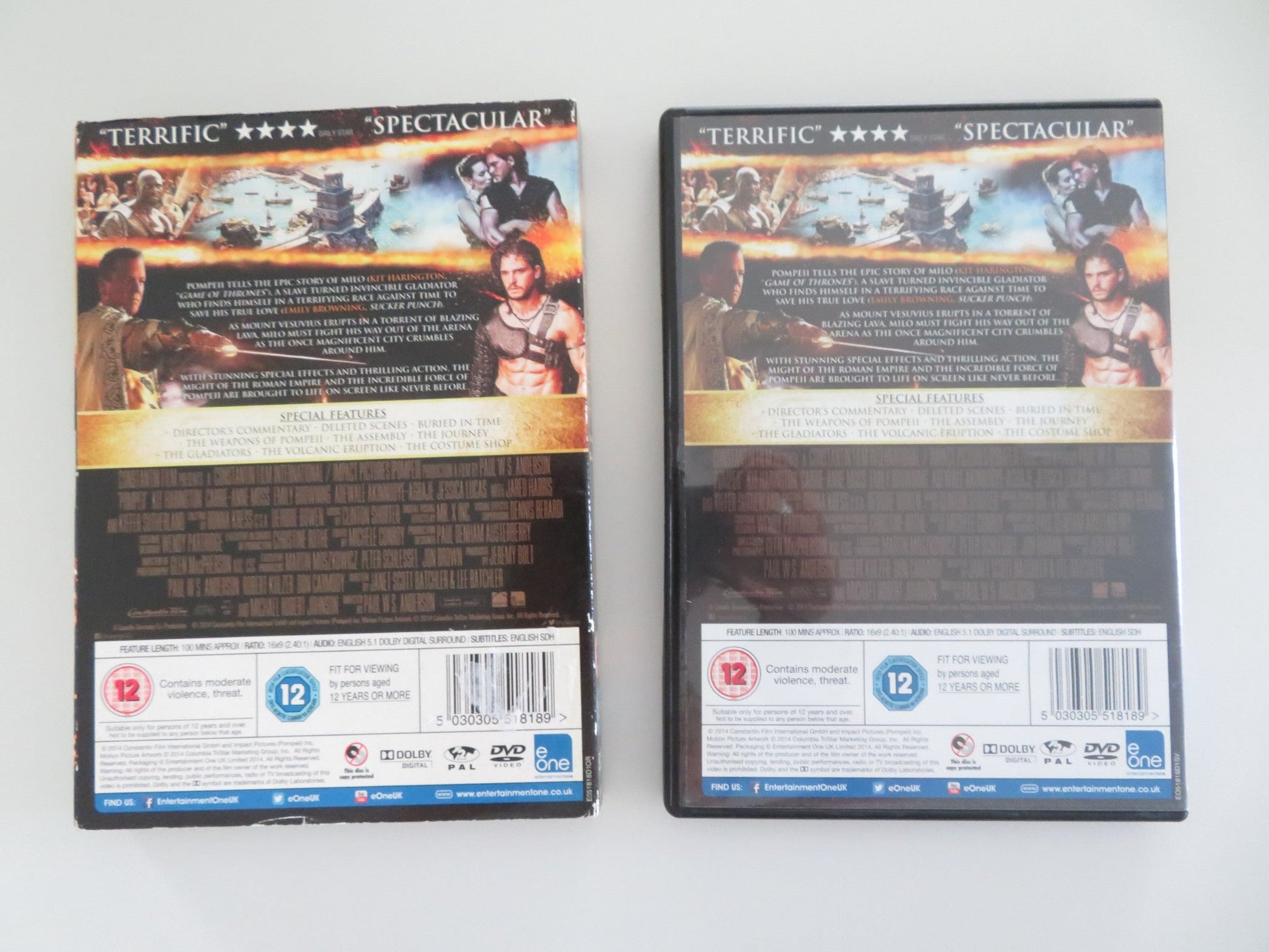 POMPEII (DVD) KIT HARRINGTON KIEFER SUTHERLAND 2014 REGION 2 Movie posters