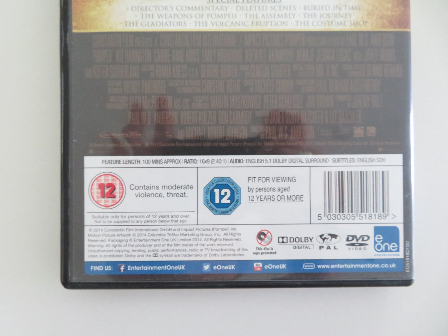 POMPEII (DVD) KIT HARRINGTON KIEFER SUTHERLAND 2014 REGION 2 Movie posters