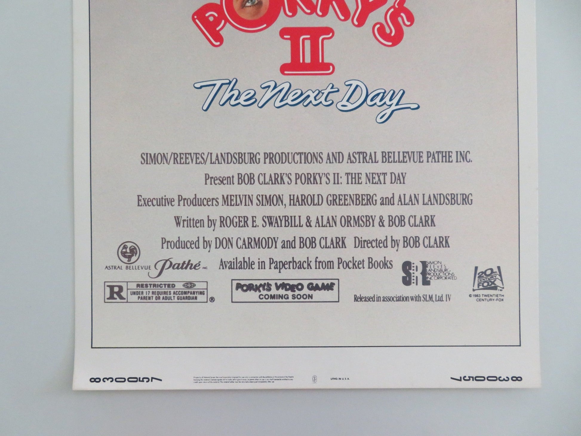 PORKY'S II: THE NEXT DAY US INSERT POSTER DAN MONAHAN WYATT KNIGHT 1983 Movie posters