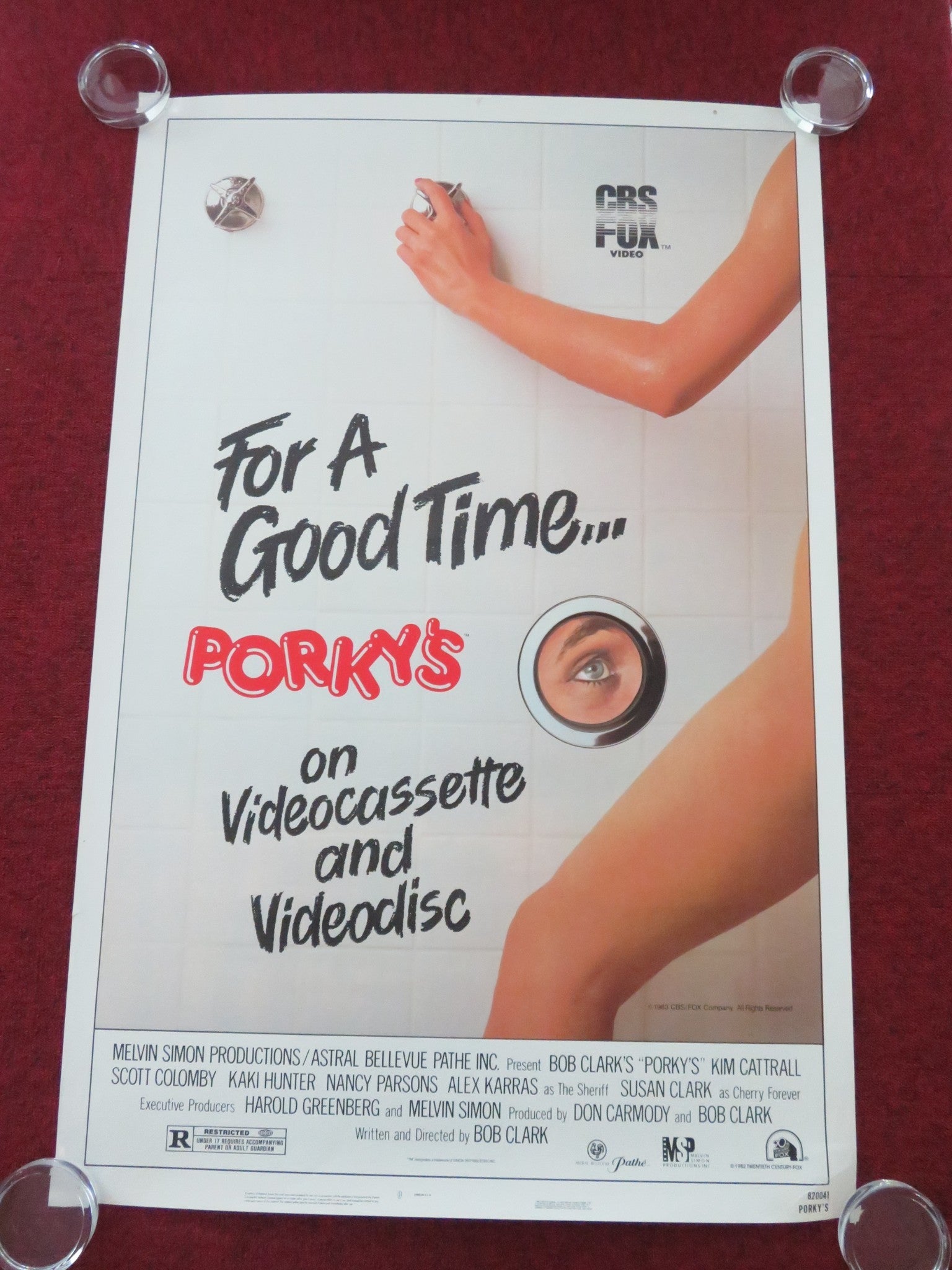 PORKY'S VHS US ONE SHEET ROLLED POSTER KIM CATTRALL SCOTT COLOMBY 1983 Movie posters